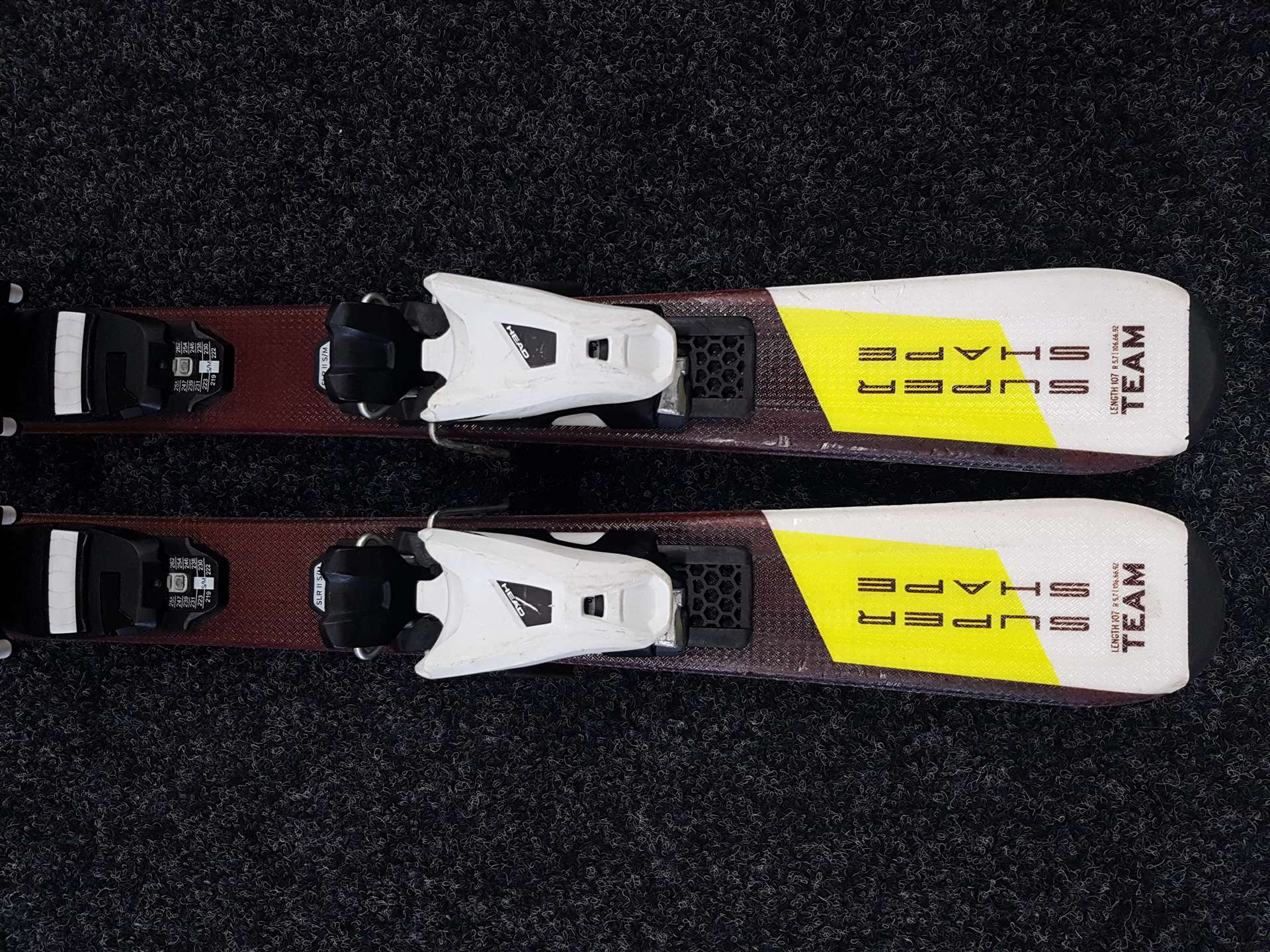 Použité detské lyže HEAD Supershape Team + viazanie Head SLR 4.5 AC