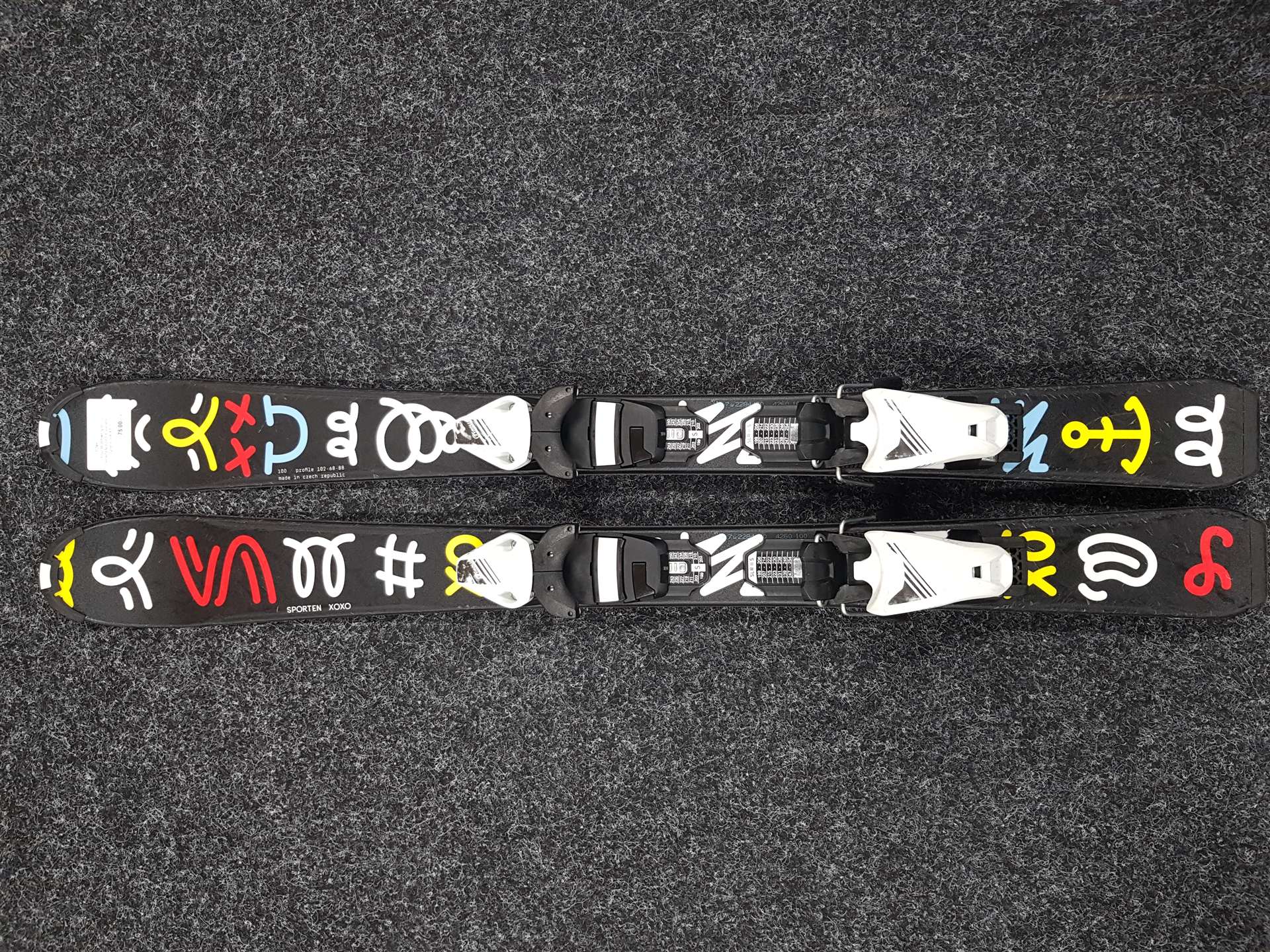 Použité detské lyže SPORTEN XOXO + viazanie Tyrolia SLR 4,5