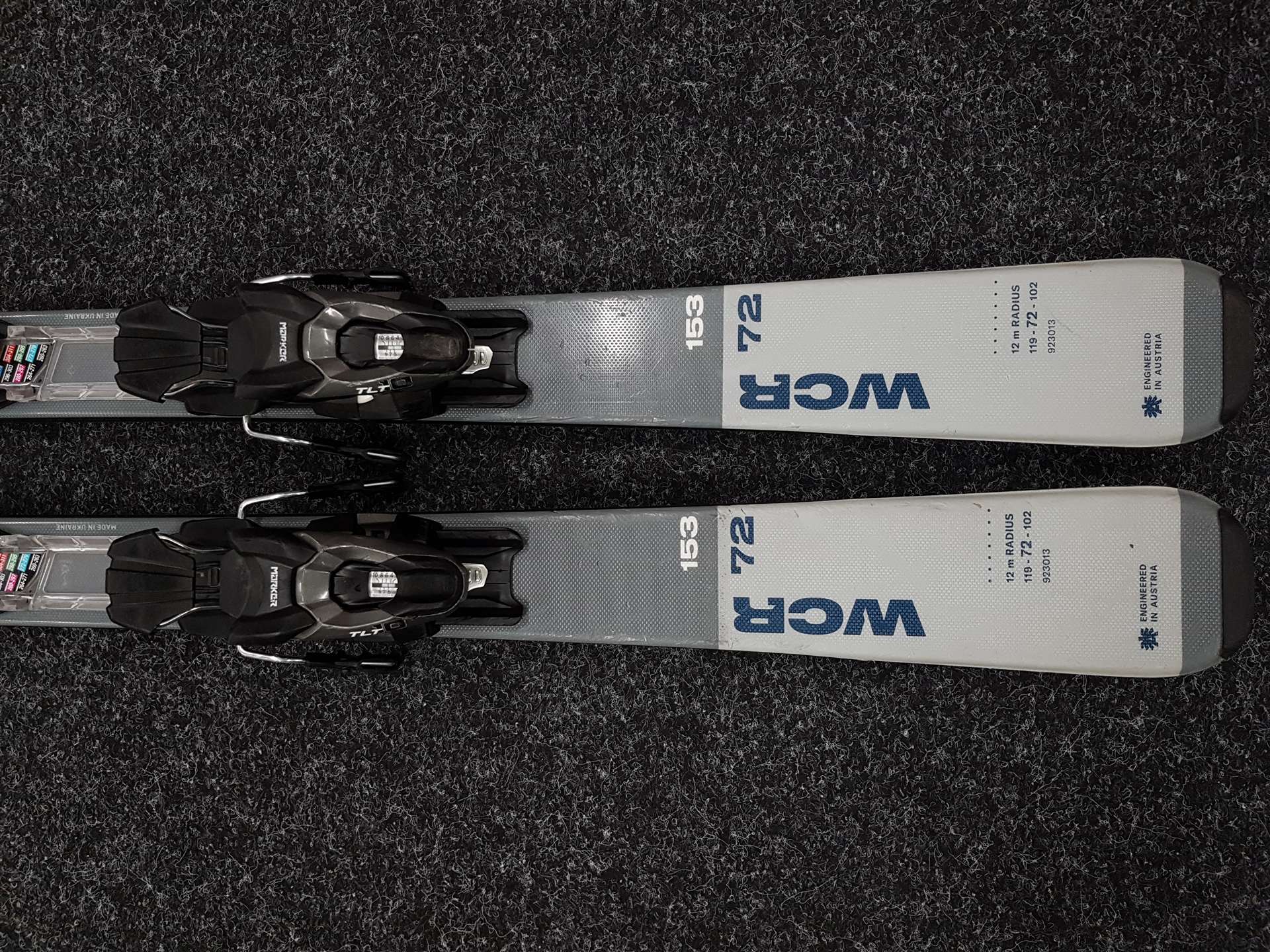 Použité lyže BLIZZARD WCR 72 + viazanie Marker TLT 10