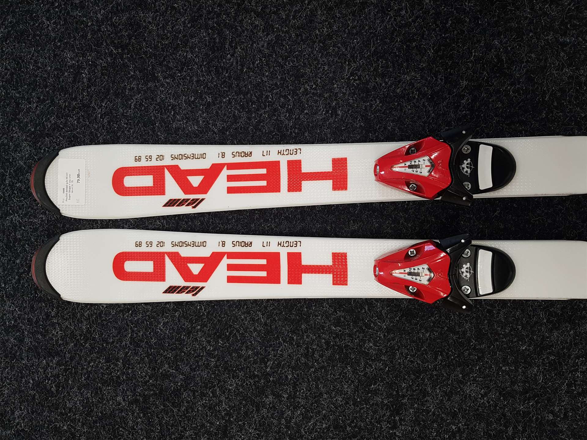 Použité detské lyže HEAD Super Shape + viazanie Head SL 75