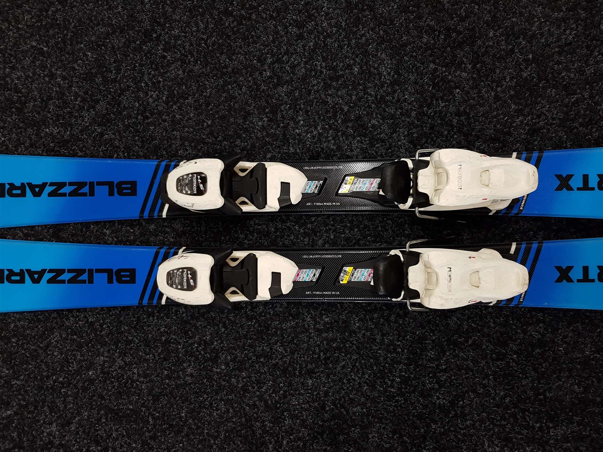 Použité detské lyže BLIZZARD RTX 100 + viazanie Marker 4,5