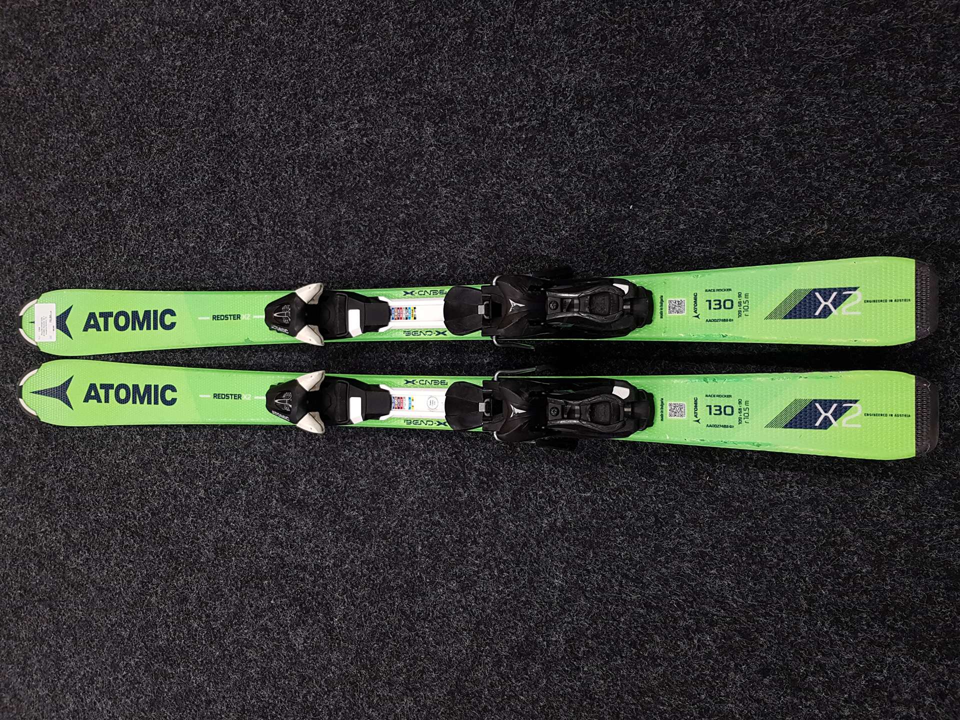 Použité detské lyže ATOMIC Redster X2 + viazanie Atomic 7.5