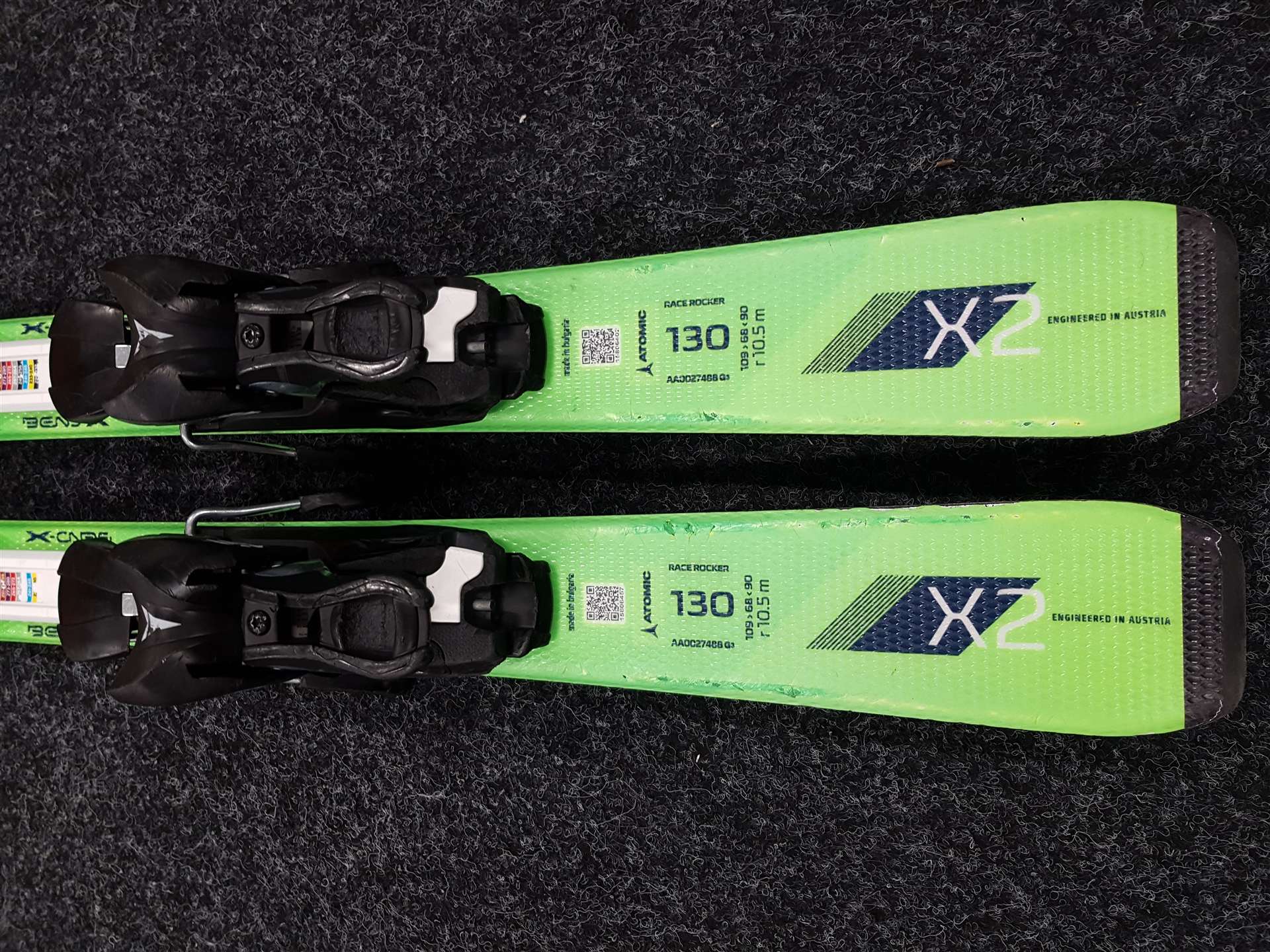 Použité detské lyže ATOMIC Redster X2 + viazanie Atomic 7.5