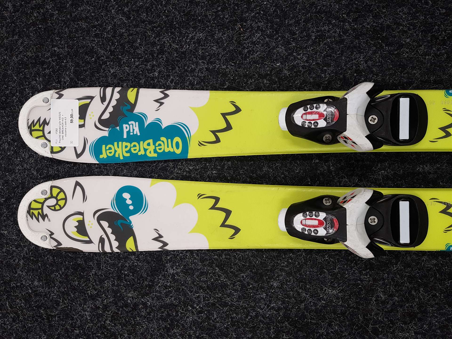 Použité detské lyže WEDZE ONE BREAKER KID  + viazanie Look 4,5