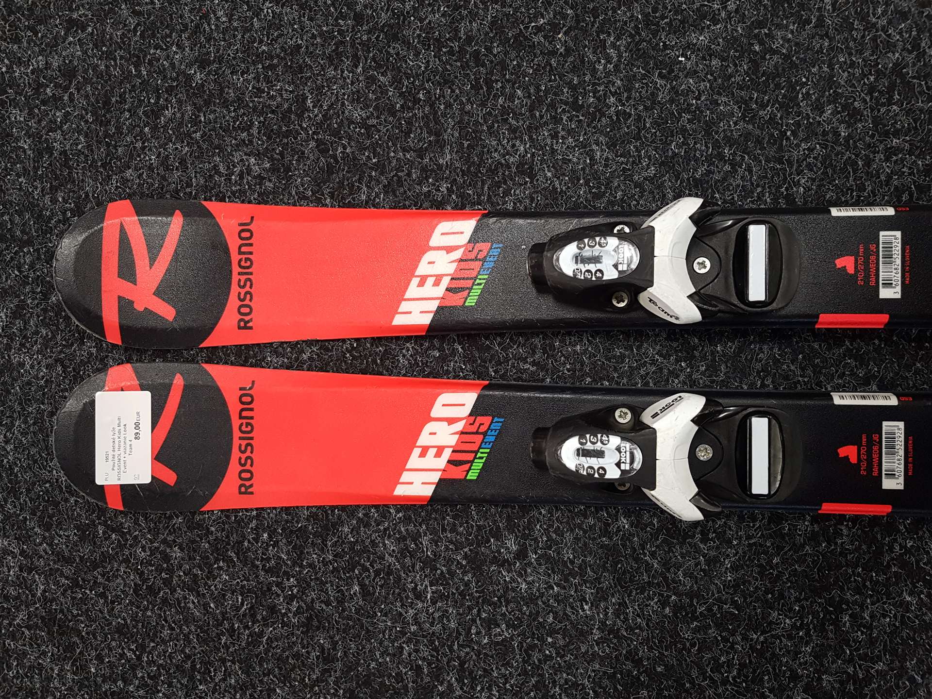Použité detské lyže ROSSIGNOL Hero Kids Multi Event + viazanie Look Team 4