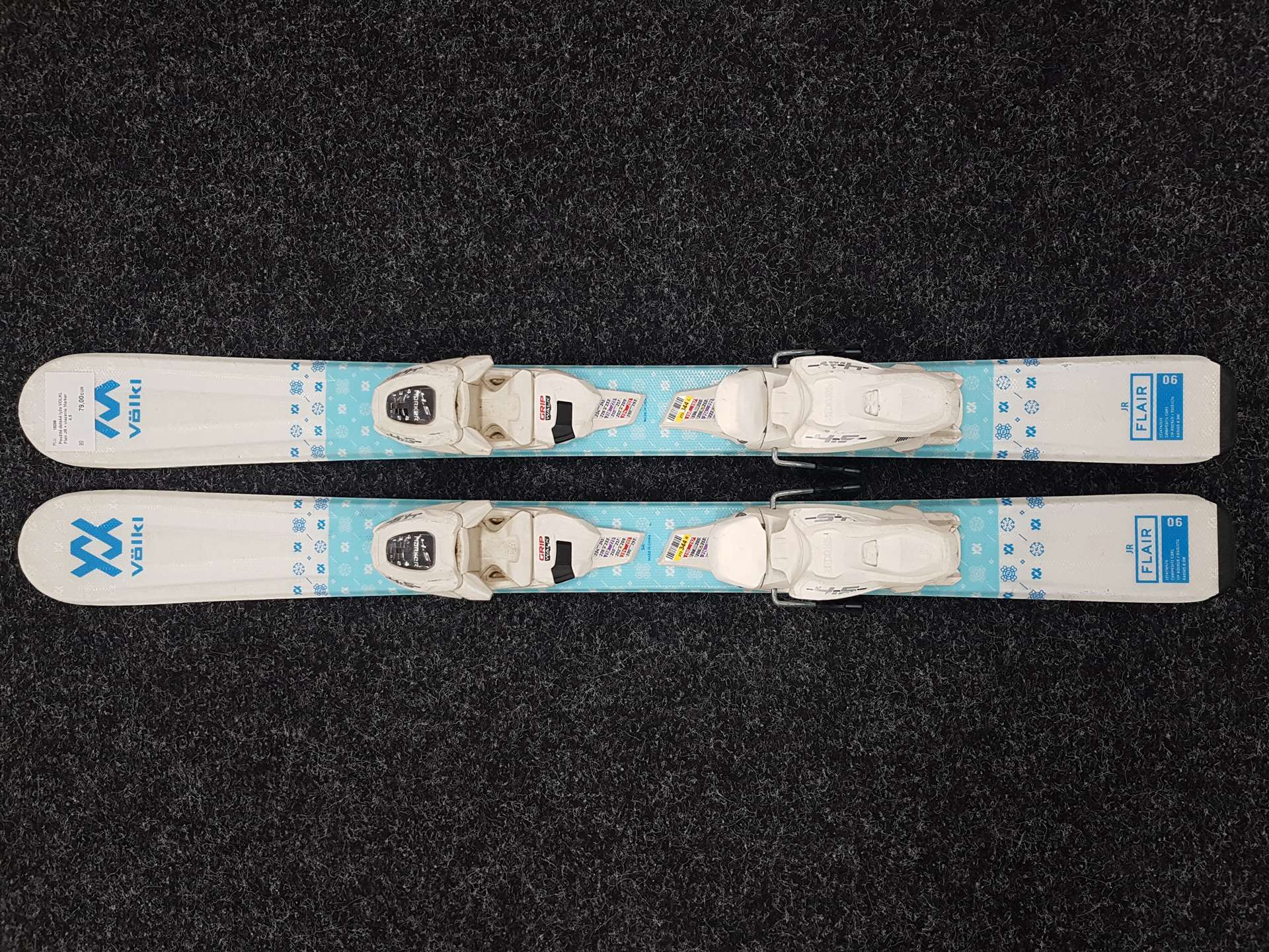 Použité detské lyže VOLKL Flair JR + viazanie Marker  4,5