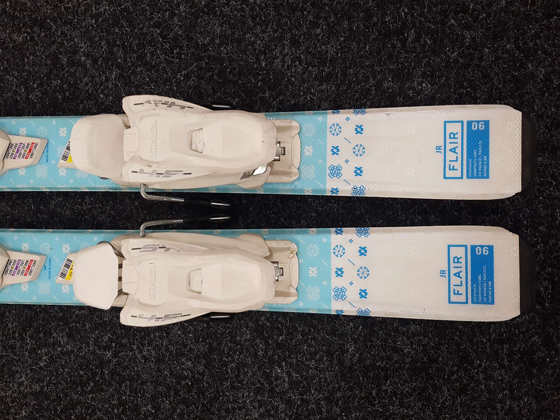 Použité detské lyže VOLKL Flair JR + viazanie Marker  4,5