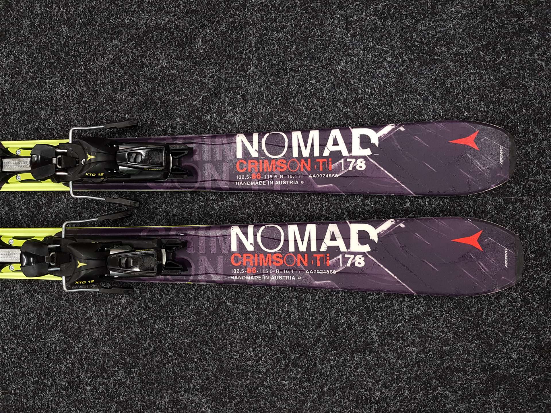 Použité lyže ATOMIC Nomad Crimson Ti + viazanie Atomic XTO 12