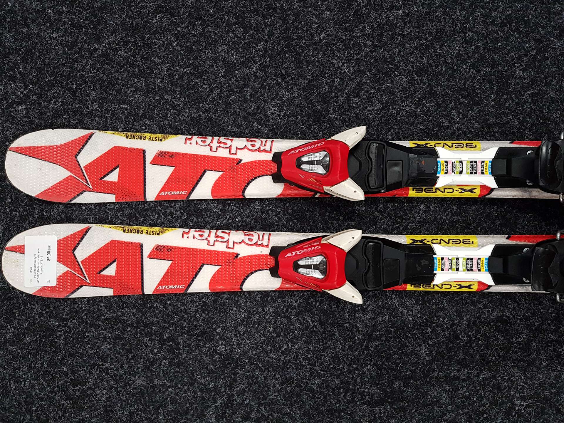 Použité detské lyže ATOMIC Redster  + viazanie Atomic XTE 45