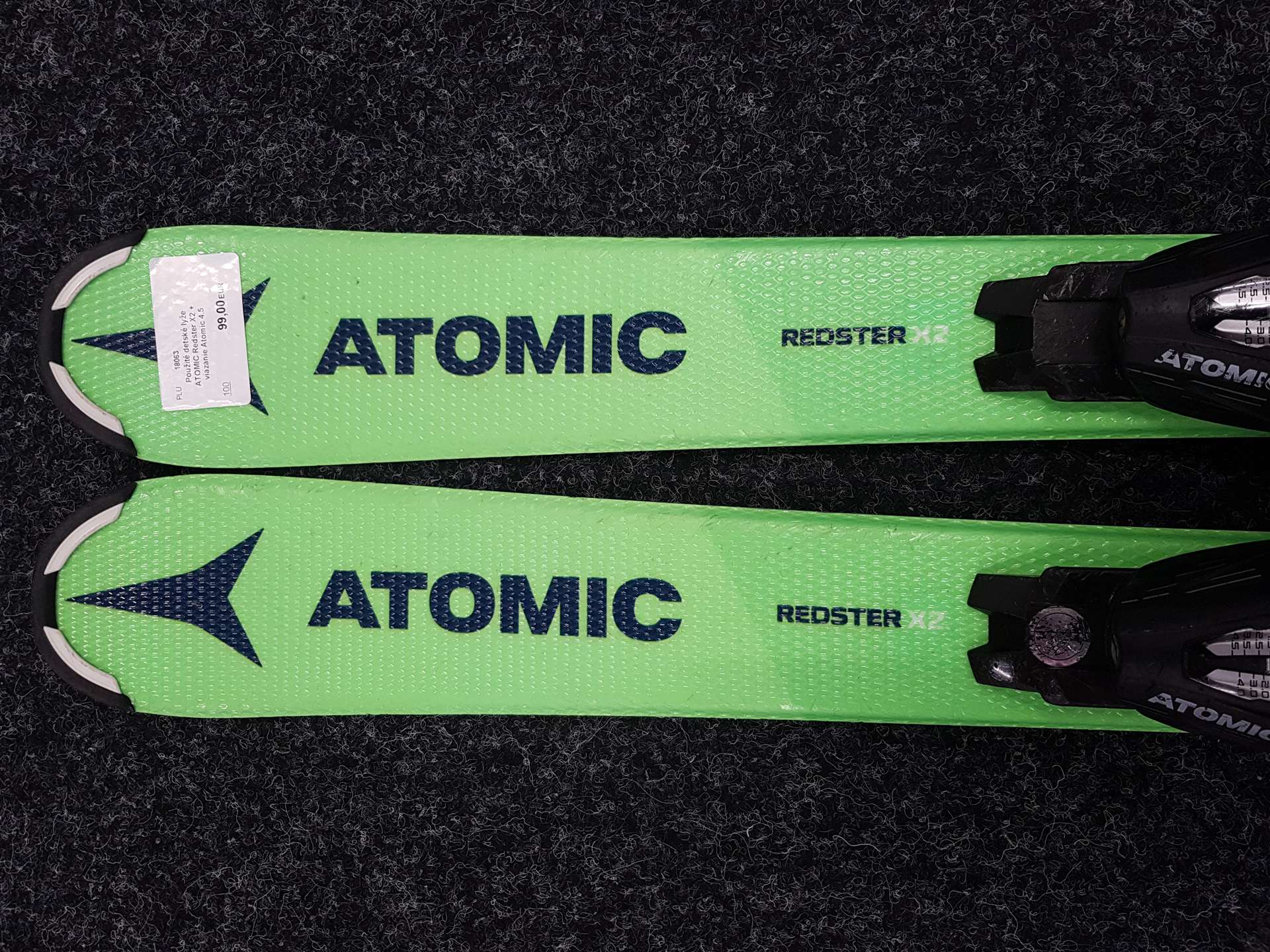 Použité detské lyže ATOMIC Redster X2 + viazanie Atomic 4.5
