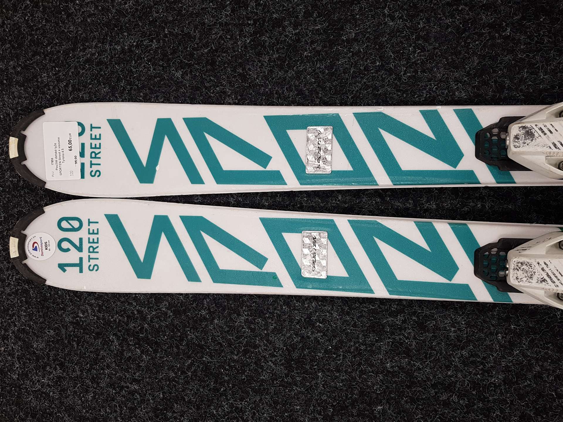 Použité detské lyže SPORTEN Street + viazanie Tyrolia 4.5