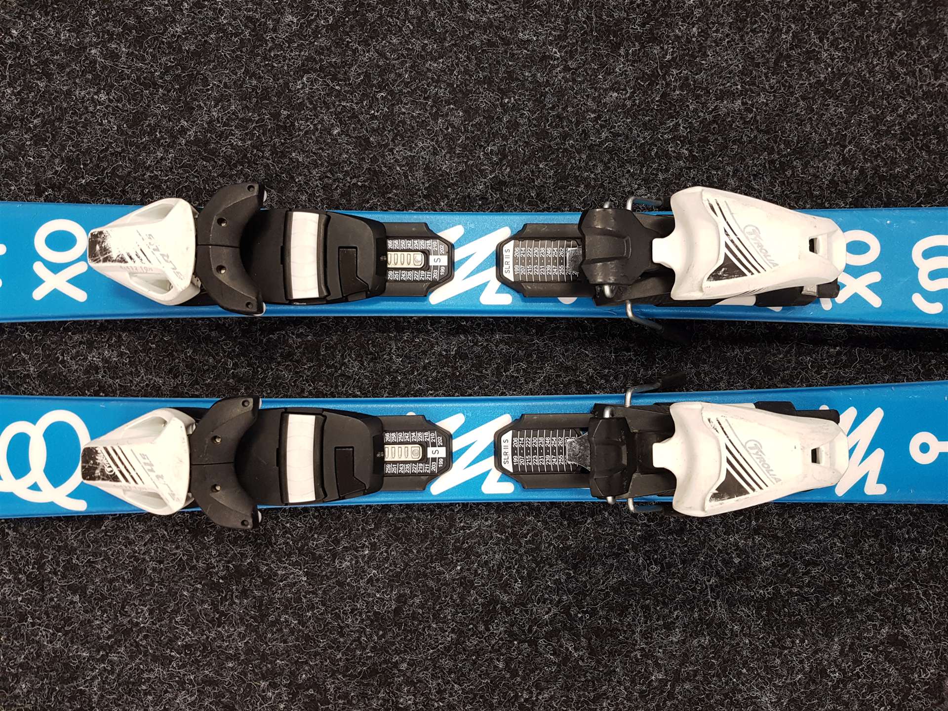 Použité detské lyže SPORTEN XOXO + viazanie Tyrolia SLR 4,5