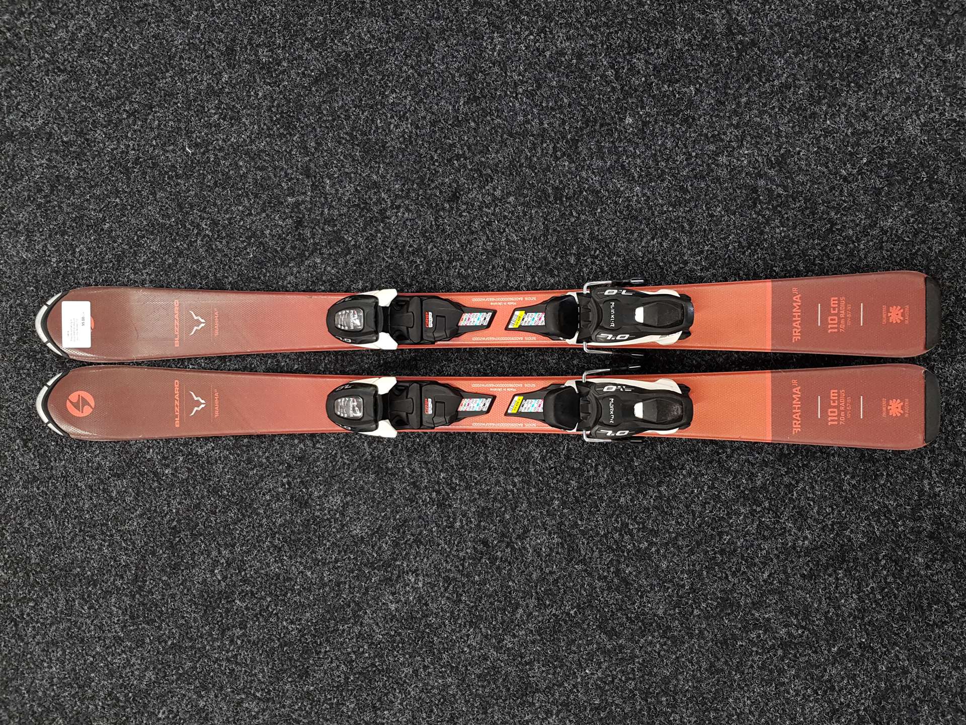 Použité detské lyže BLIZZARD Brahma + viazanie Marker 7.0