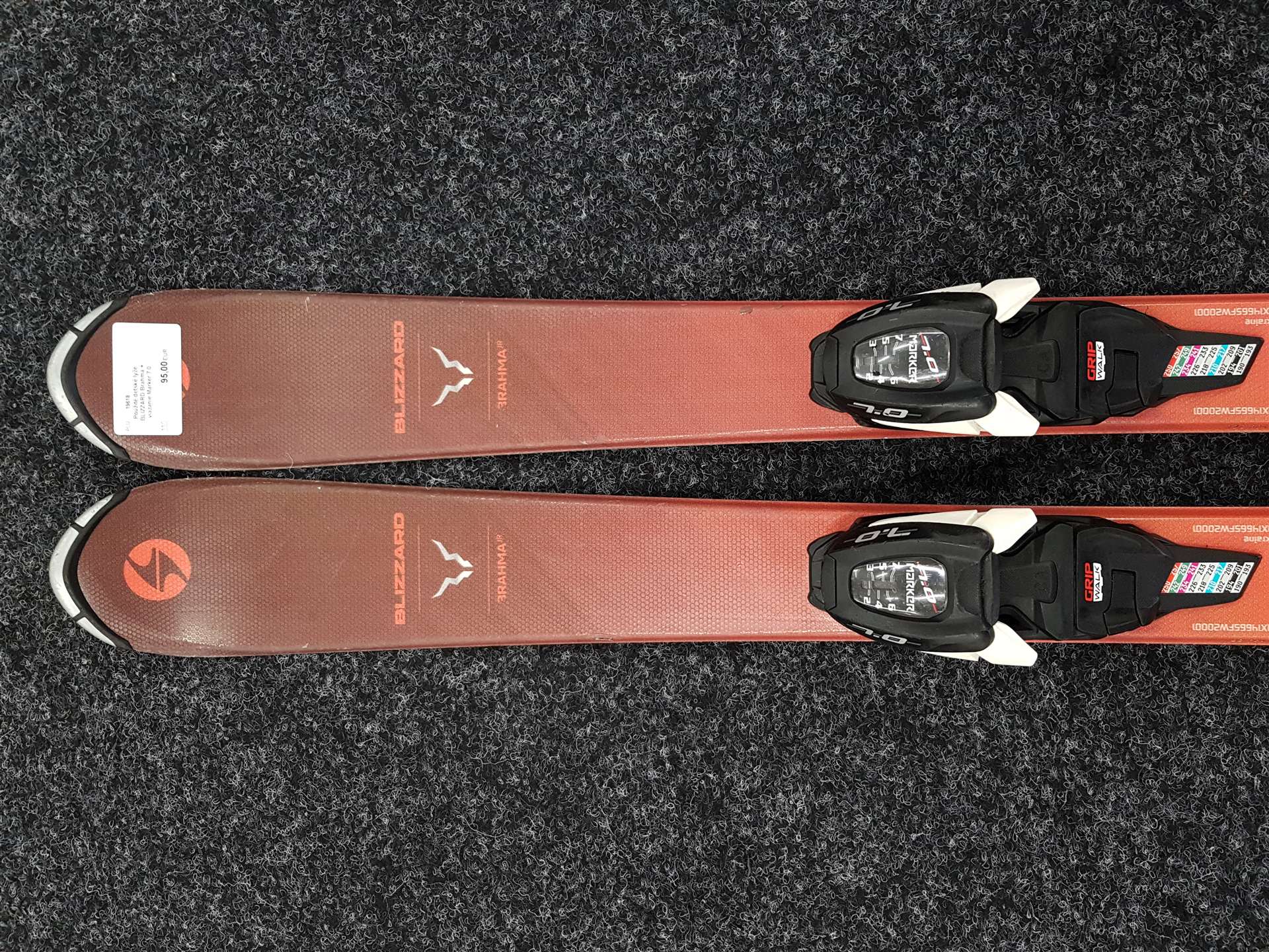 Použité detské lyže BLIZZARD Brahma + viazanie Marker 7.0