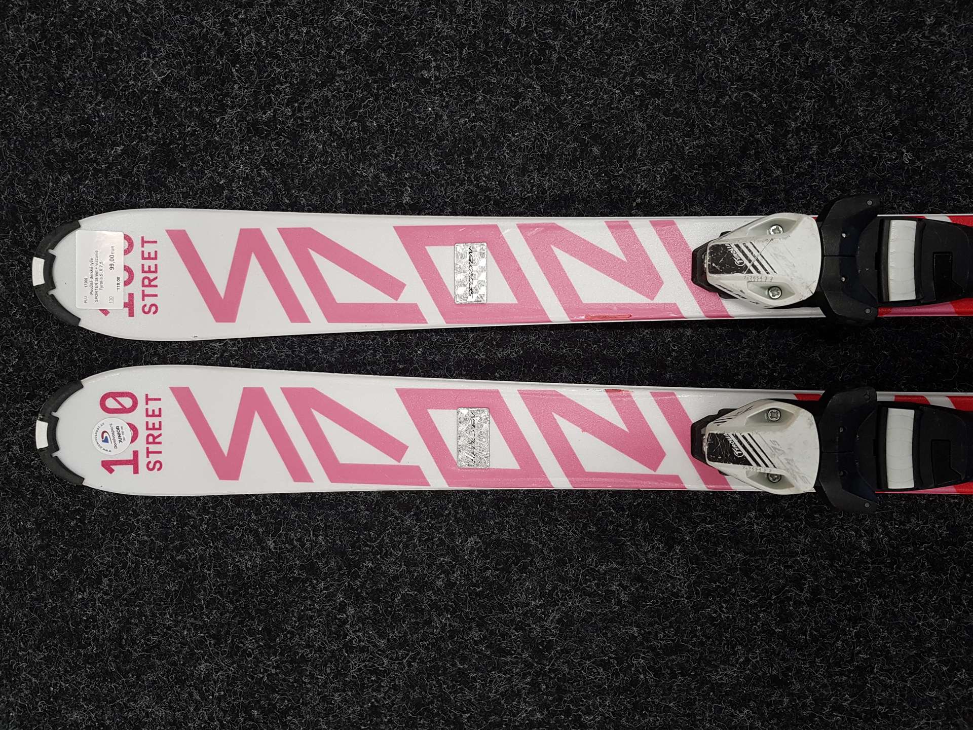 Použité detské lyže SPORTEN Street + viazanie Tyrolia SLR 7,5
