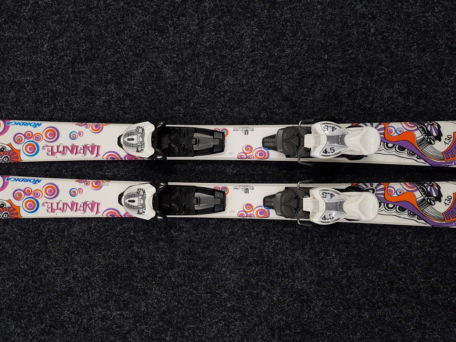 Použité detské lyže NORDICA Infinite + viazanie Marker 4.5