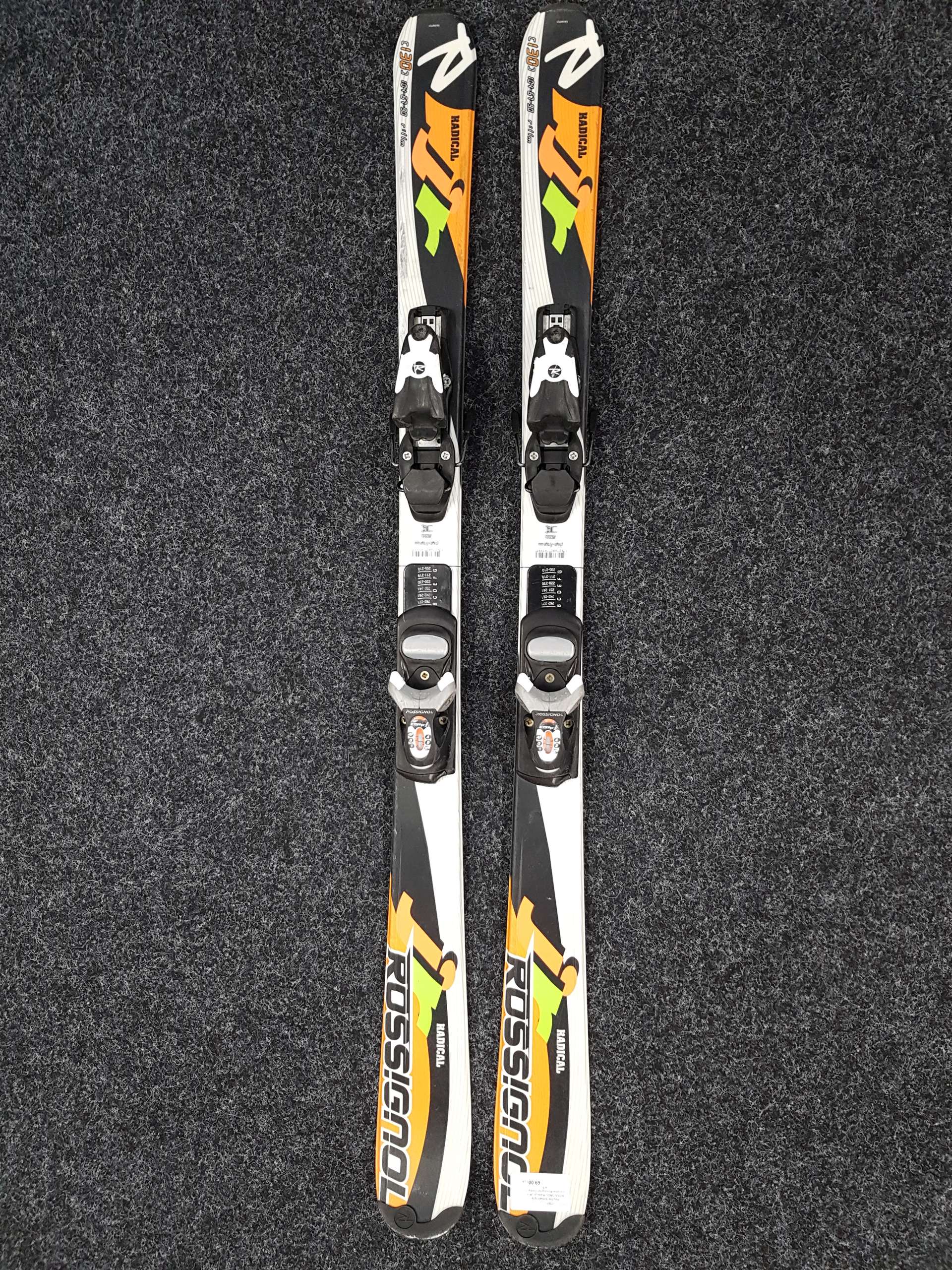 Použité detské lyže ROSSIGNOL Radical JR + viazanie Rossignol Comp J 4,5