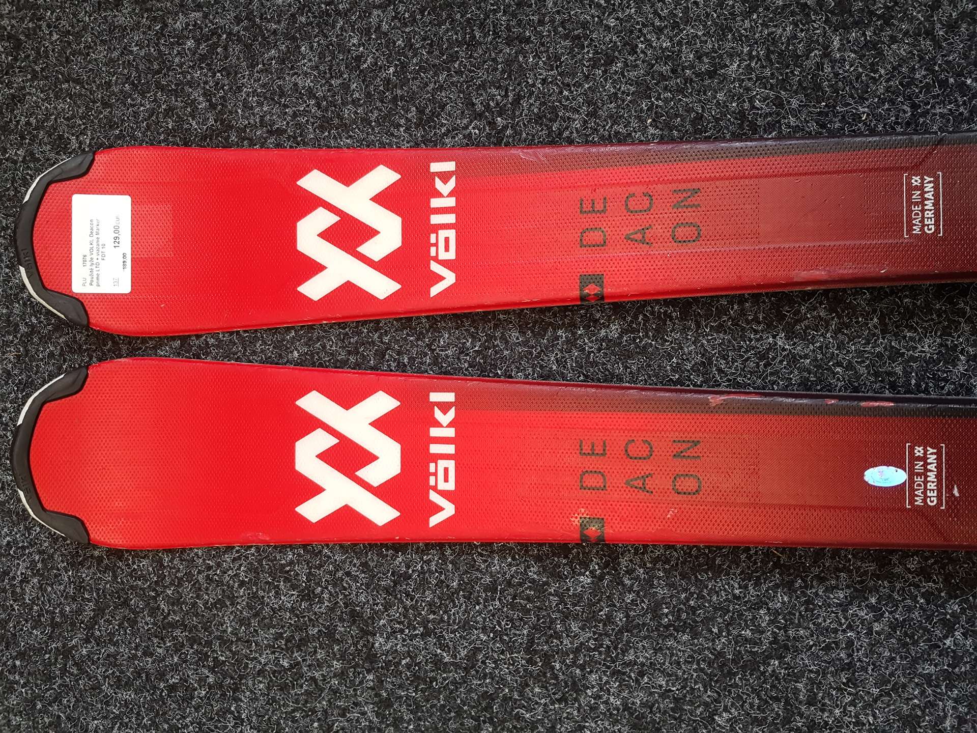 Použité lyže VOLKL Deacon prime LTD + viazanie Marker FDT 10
