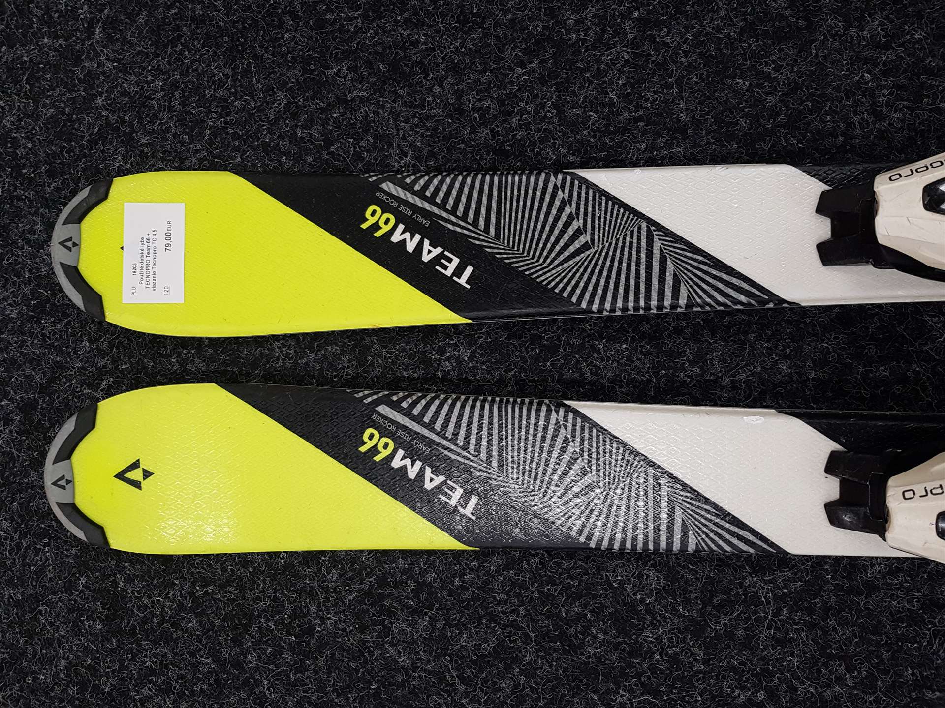 Použité detské lyže TECNOPRO Team 66 + viazanie Tecnopro TC 4.5