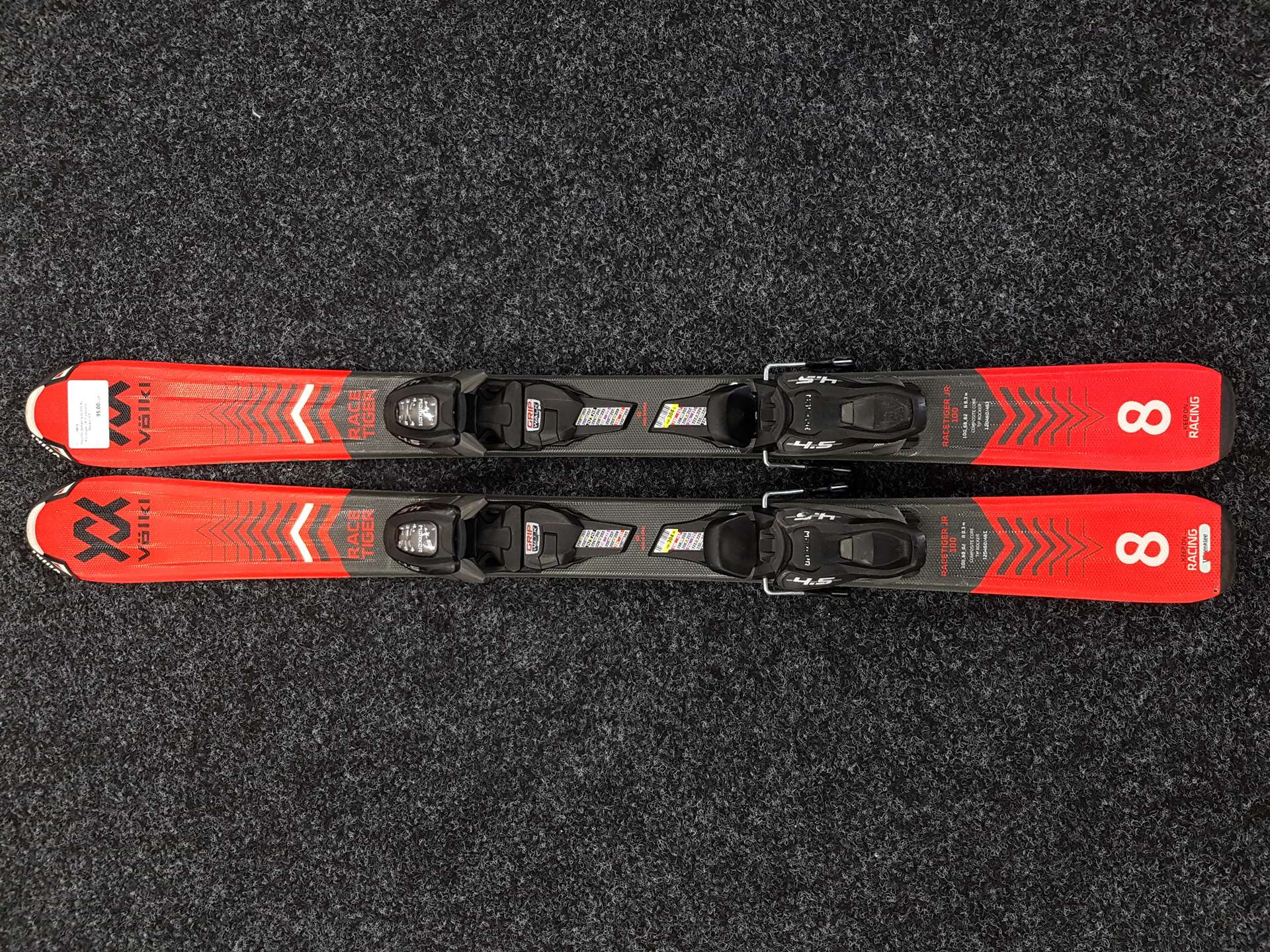 Použité detské lyže VOLKL Racetiger JR + viazanie Marker 4.5