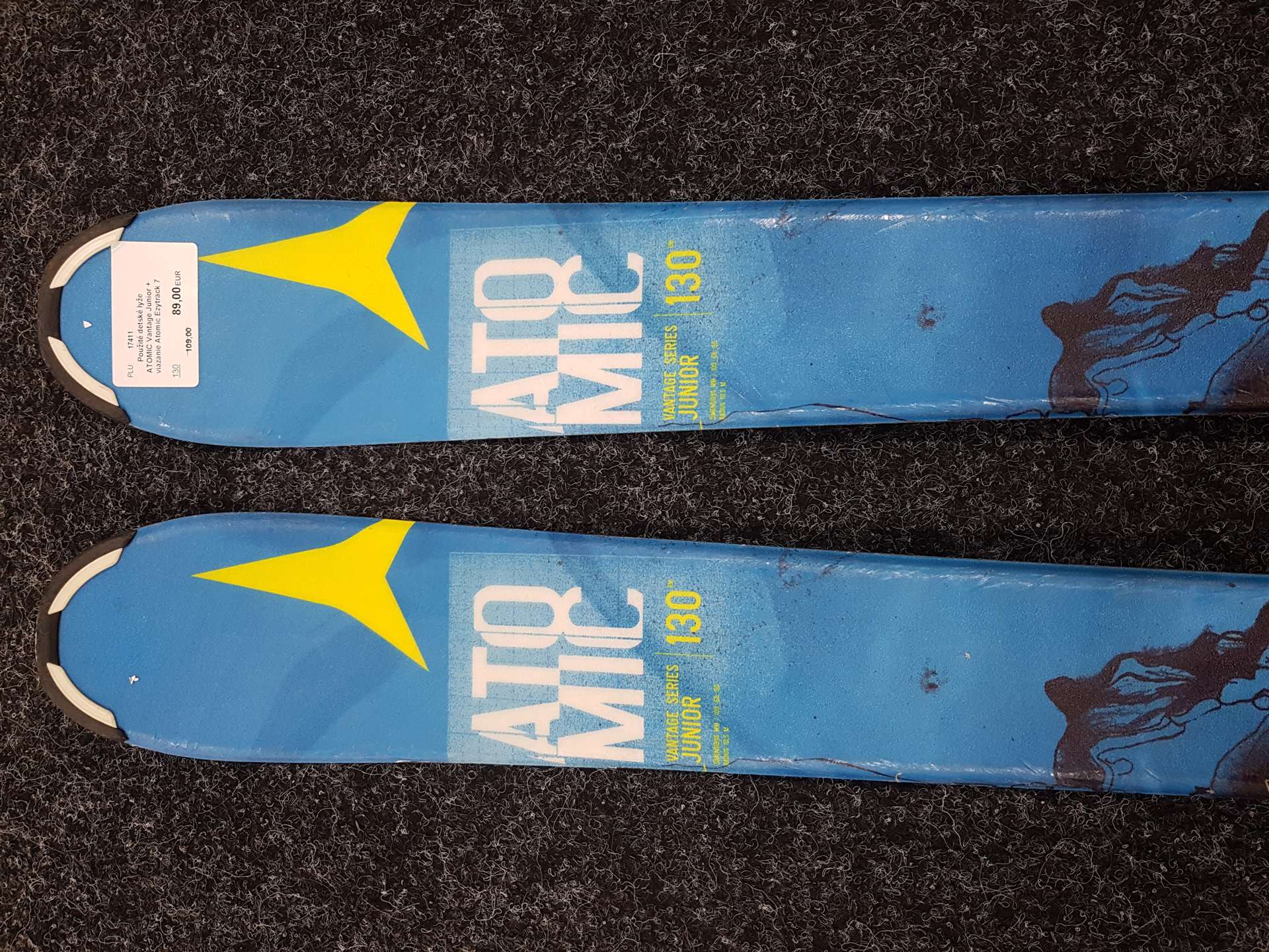 Použité detské lyže ATOMIC Vantage Junior + viazanie Atomic Ezytrack 7