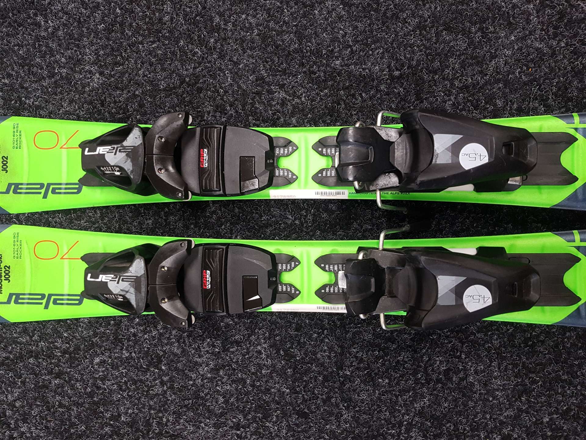 Použité detské lyže ELAN Jett 70 + viazanie Elan 4.5 AC