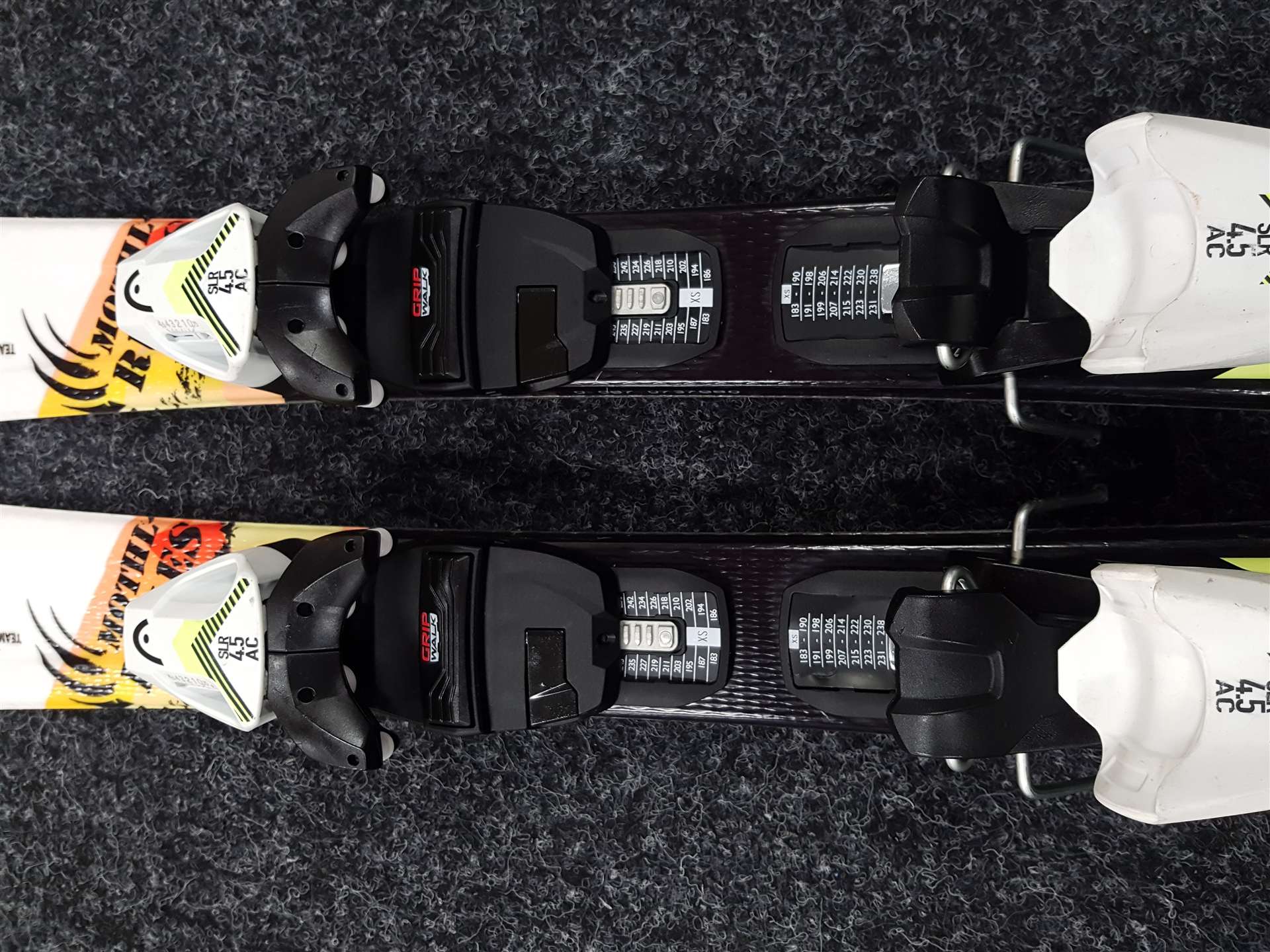 Použité detské lyže HEAD Super Shape + viazanie Head SLR 4.5 AC