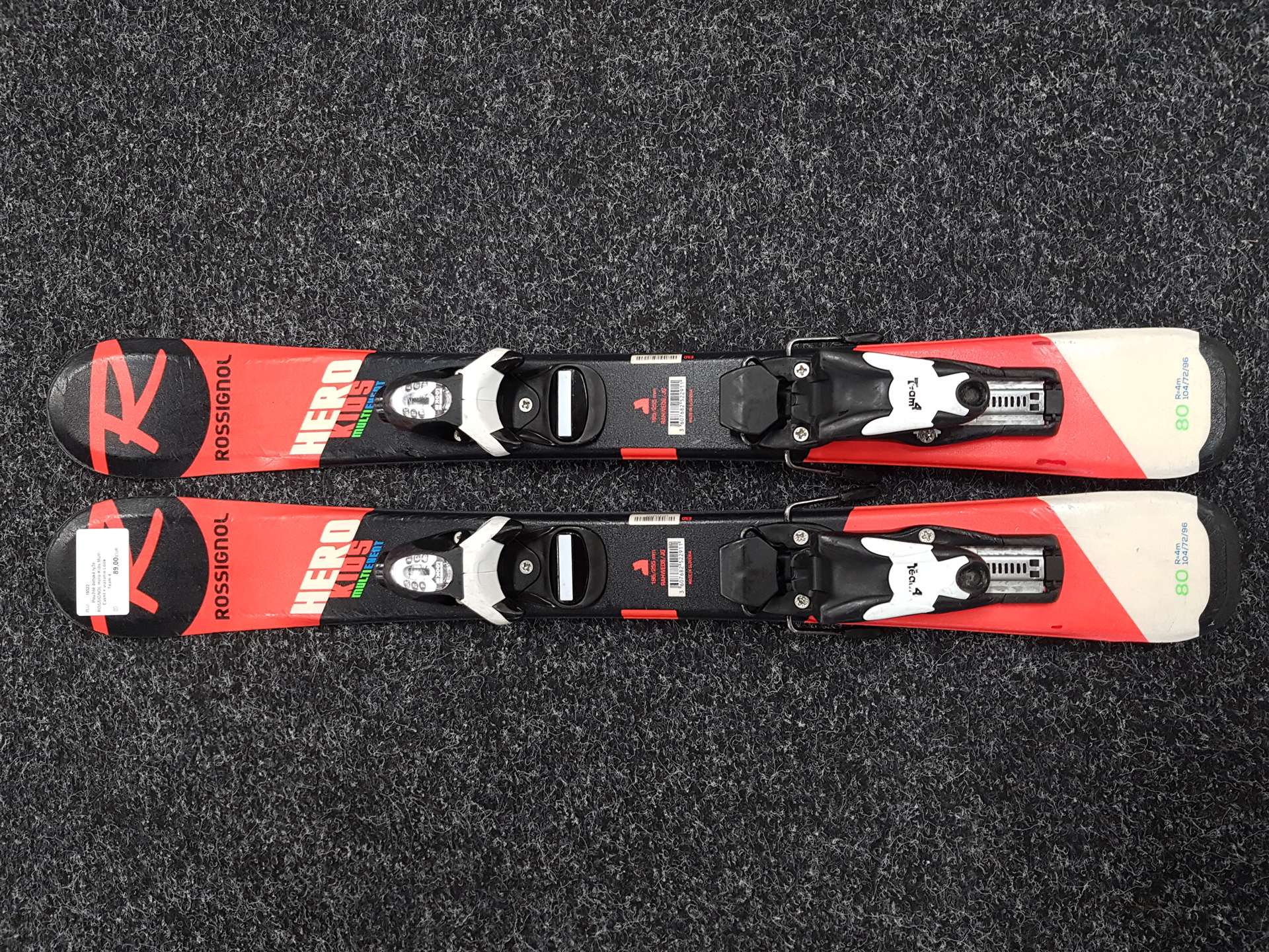 Použité detské lyže ROSSIGNOL Hero Kids Multi Event + viazanie Look Team 4