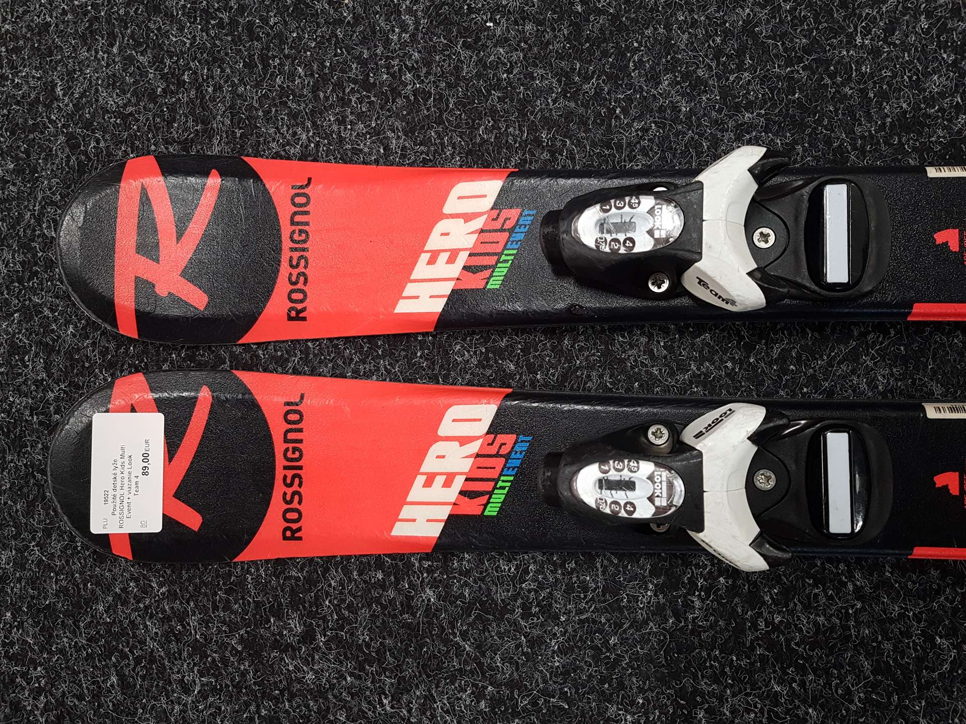 Použité detské lyže ROSSIGNOL Hero Kids Multi Event + viazanie Look Team 4