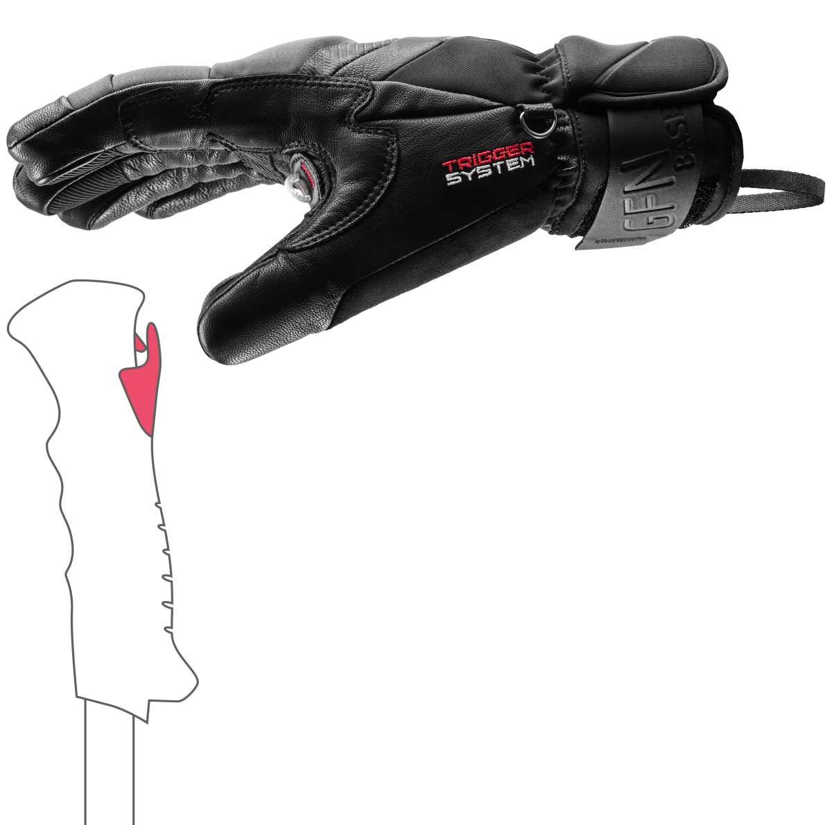 rukavice Leki Griffin Base 3D, black-graphite