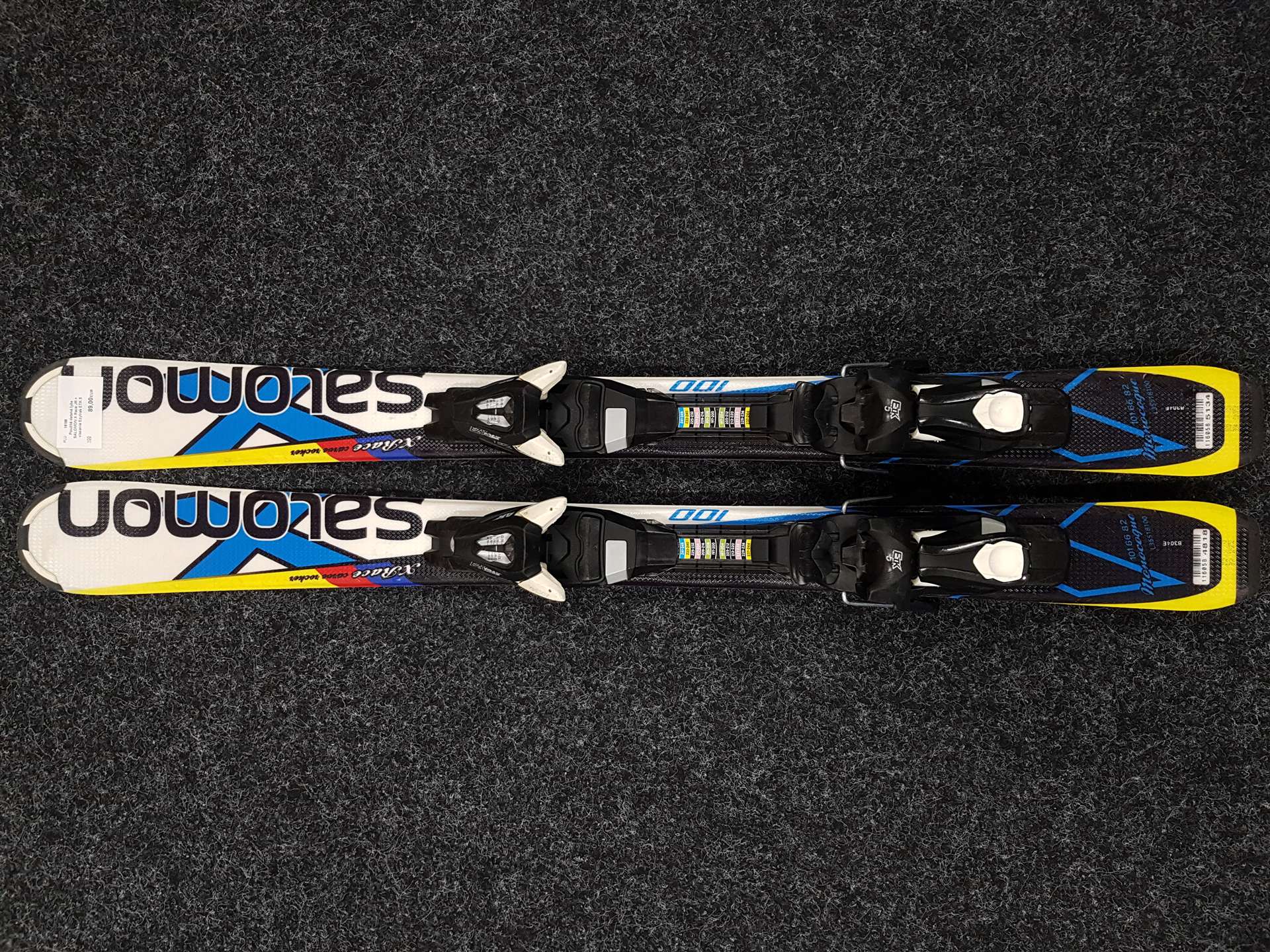 Použité detské lyže SALOMON X Race JR + viazanie Ezytrak ETK 5