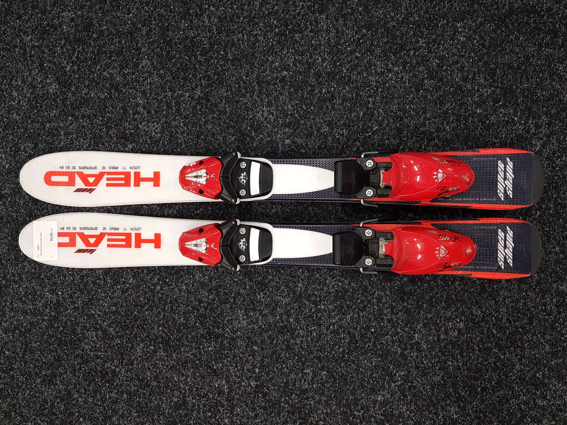 Použité detské lyže Head Team + viazanie Head SL 4.5