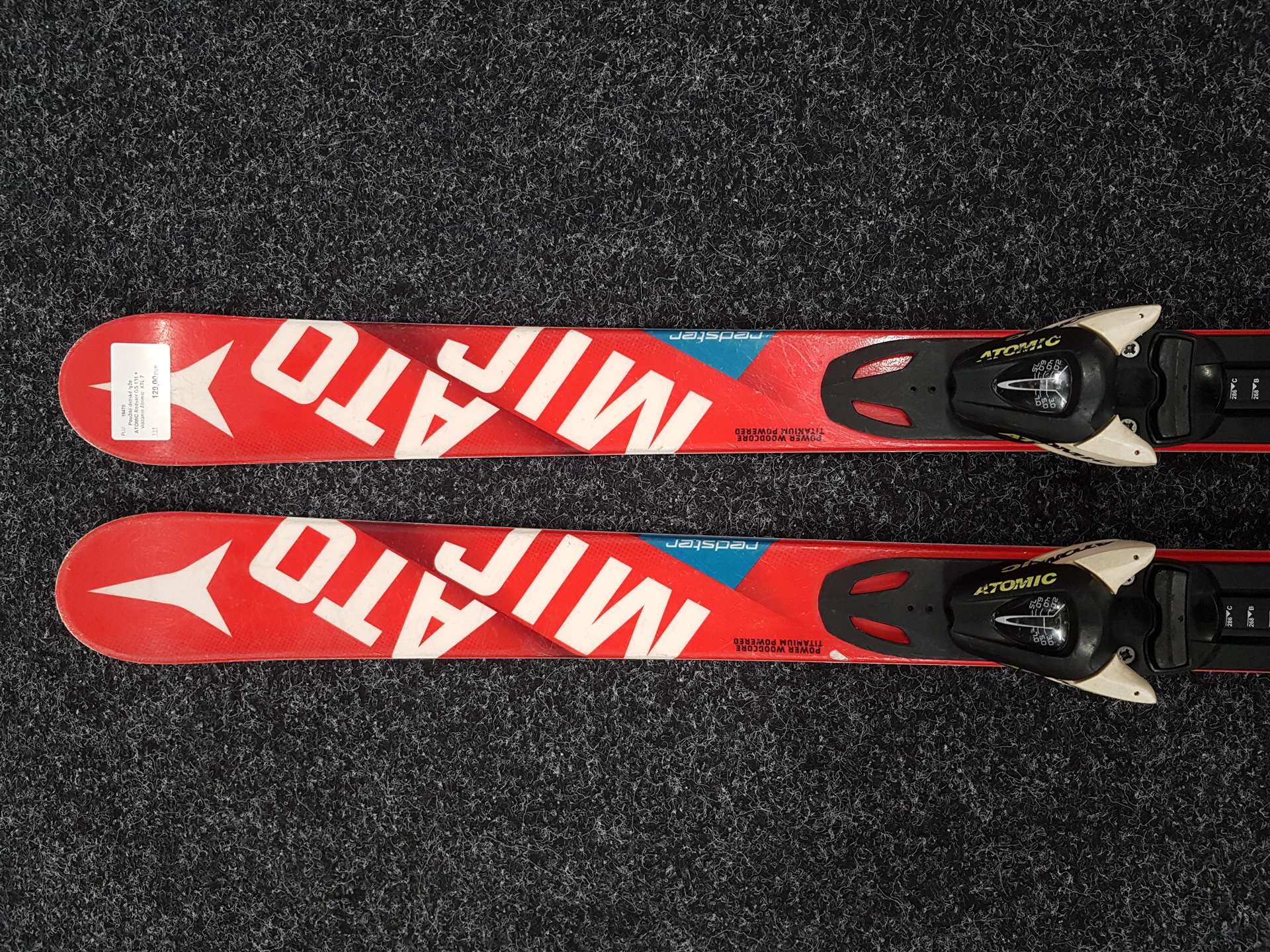 Použité detské lyže ATOMIC Redster GS 131 + viazanie Atomic  XTL 7