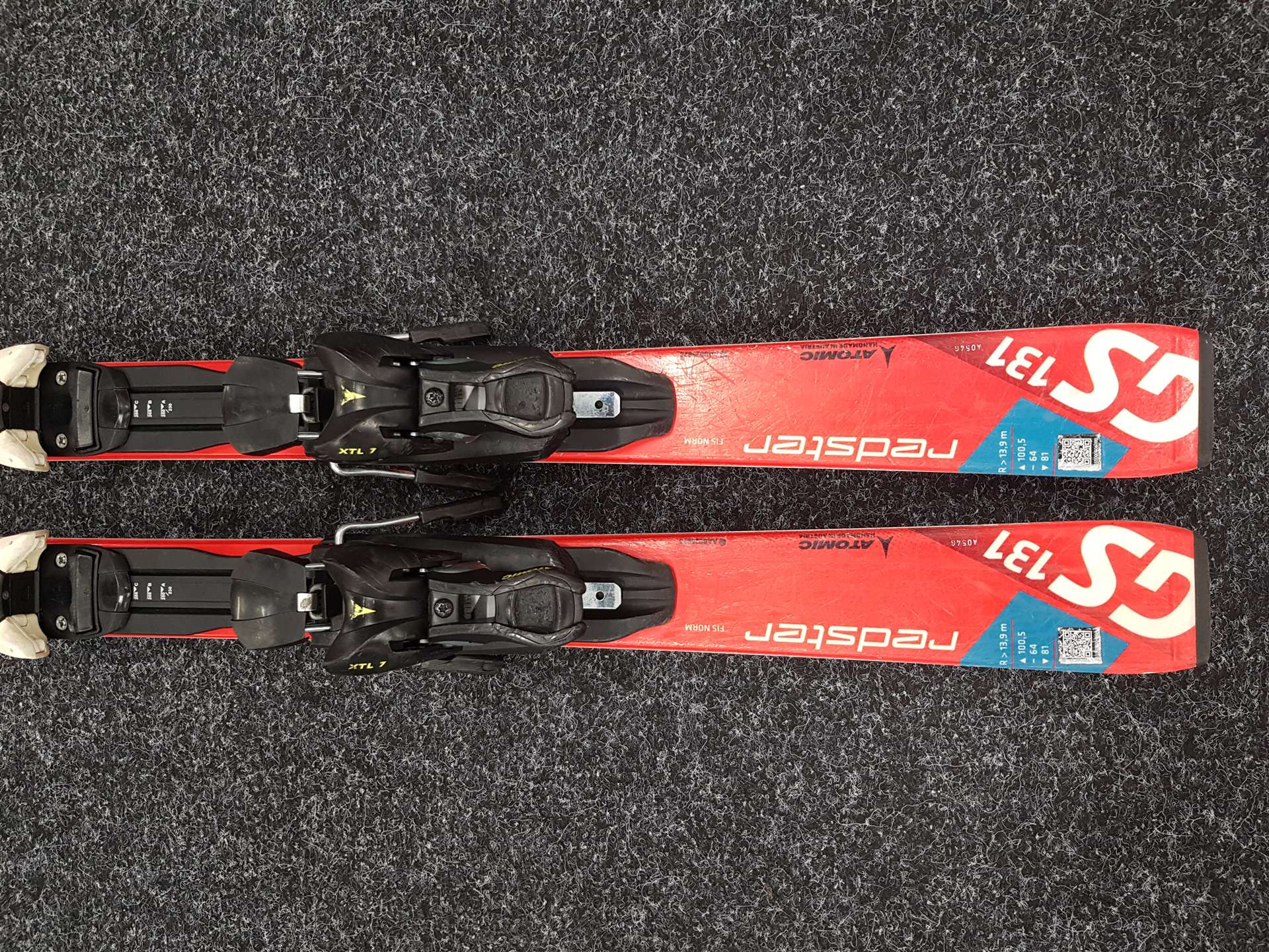 Použité detské lyže ATOMIC Redster GS 131 + viazanie Atomic  XTL 7