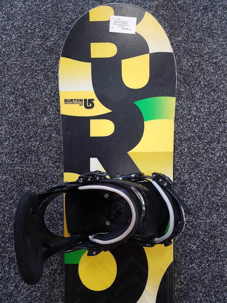 Bazárový snowboard BURTON Progression Yellow + viazanie Burton veľkosť M