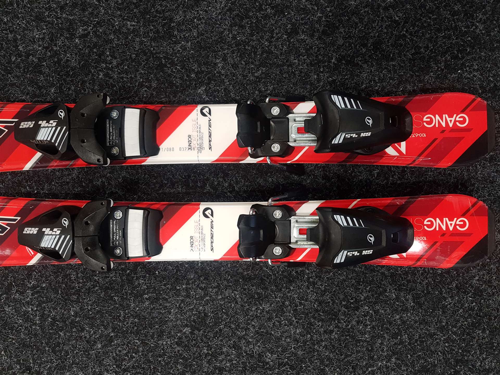 Použité detské lyže SPORTEN Gangster + viazanie Tyrolia SX 4,5