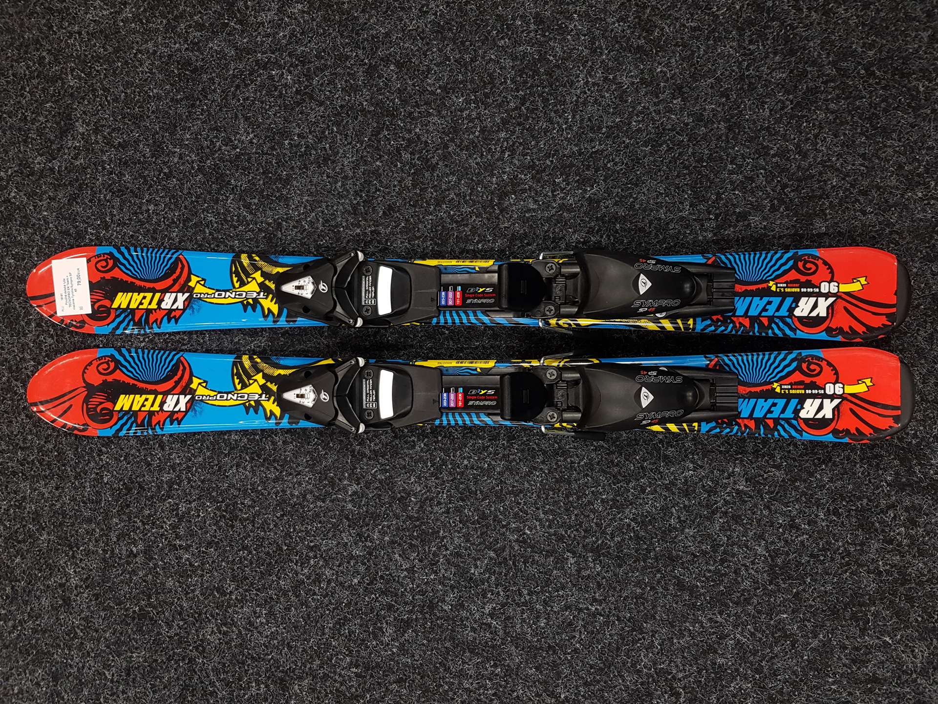 Použité detské lyže TECNOPRO XR Team + viazanie Tyrolia Sympro SP 45