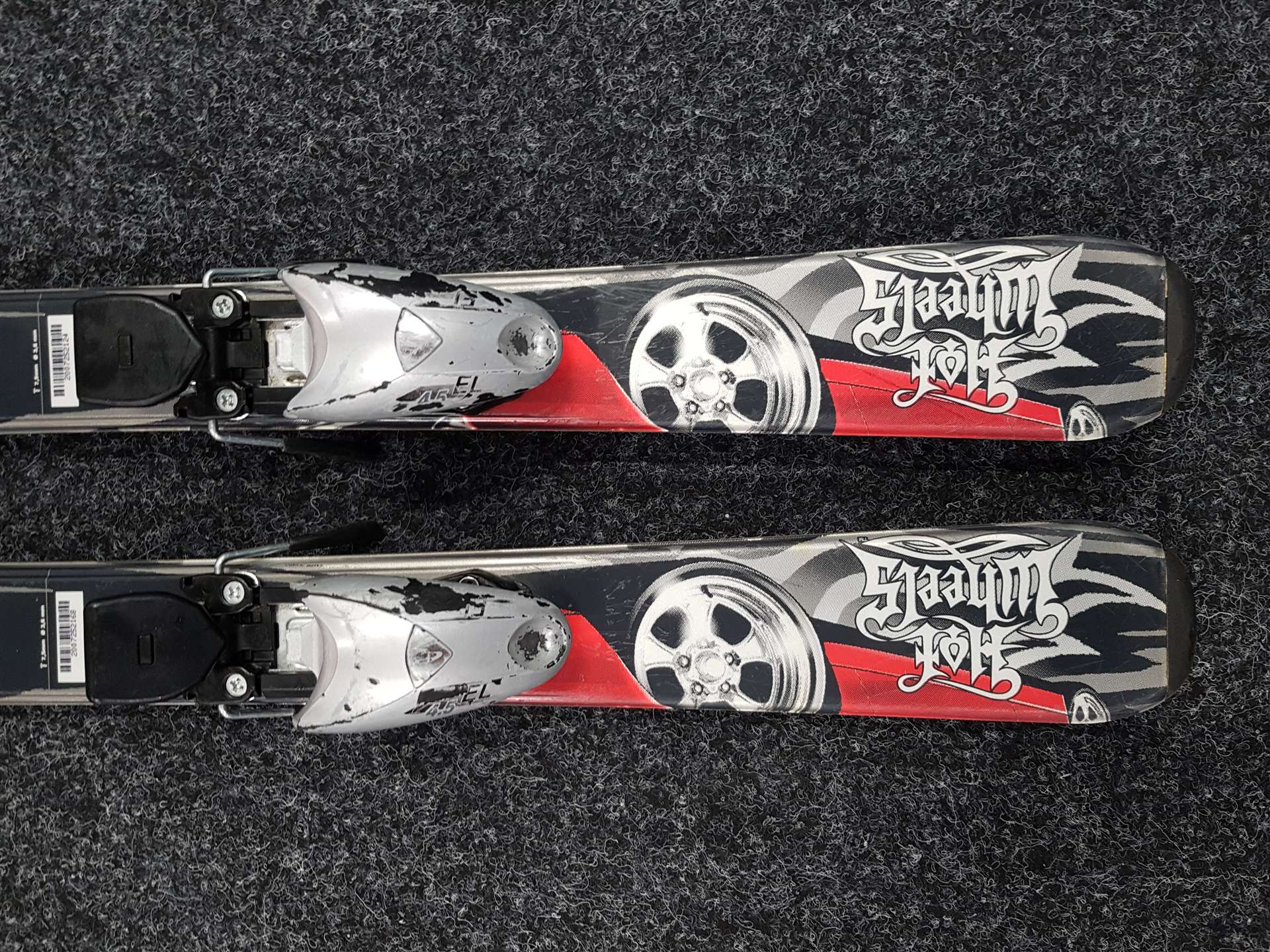 Použité detské lyže ELAN Hot Wheels + viazanie Elan EL 4,5