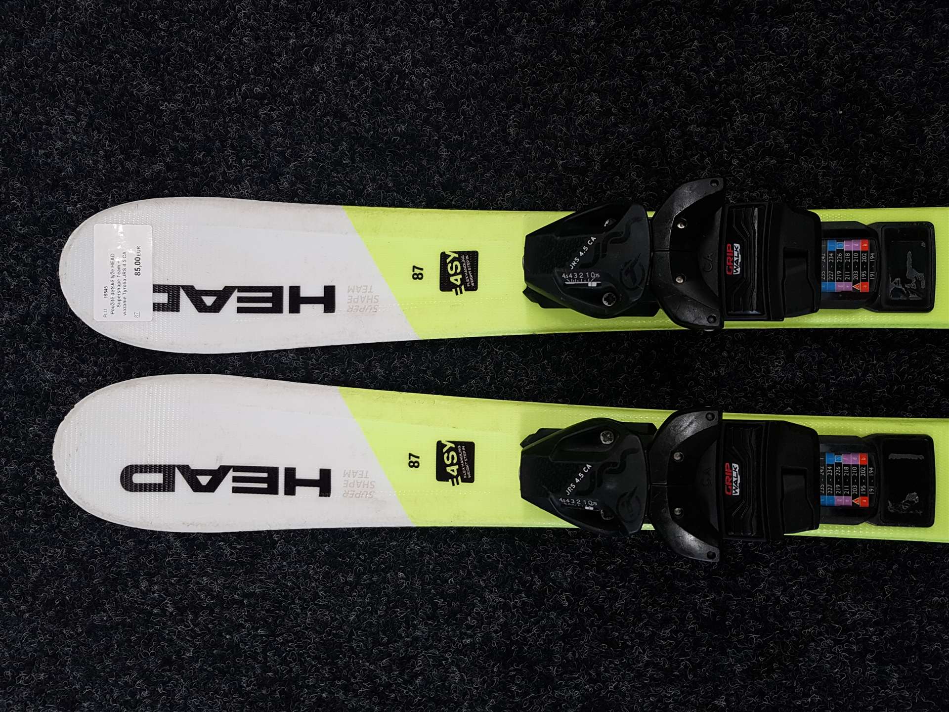 Použité detské lyže HEAD Supershape Team + viazanie Tyrolia JRS 4.5 CA