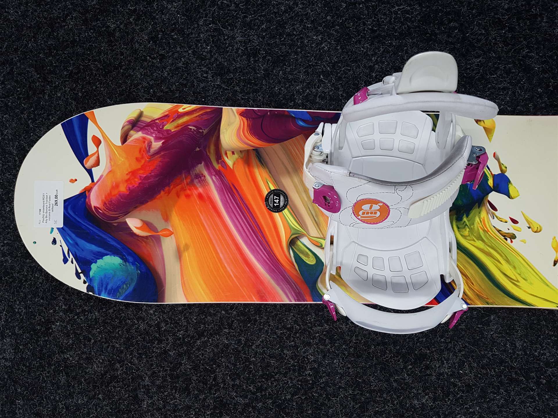 Použitý snowboard ROXY Ally Btx Banana Traction + viazanie B-Real Fastec veľkosť S