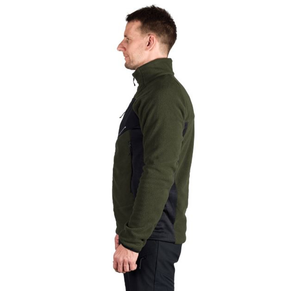 Pánska flisová mikina NORTHFINDER JEDRZEJ black dark/green