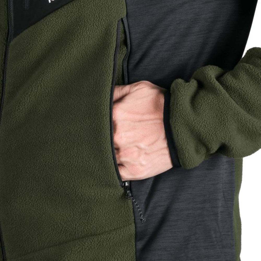 Pánska flisová mikina NORTHFINDER JEDRZEJ black dark/green