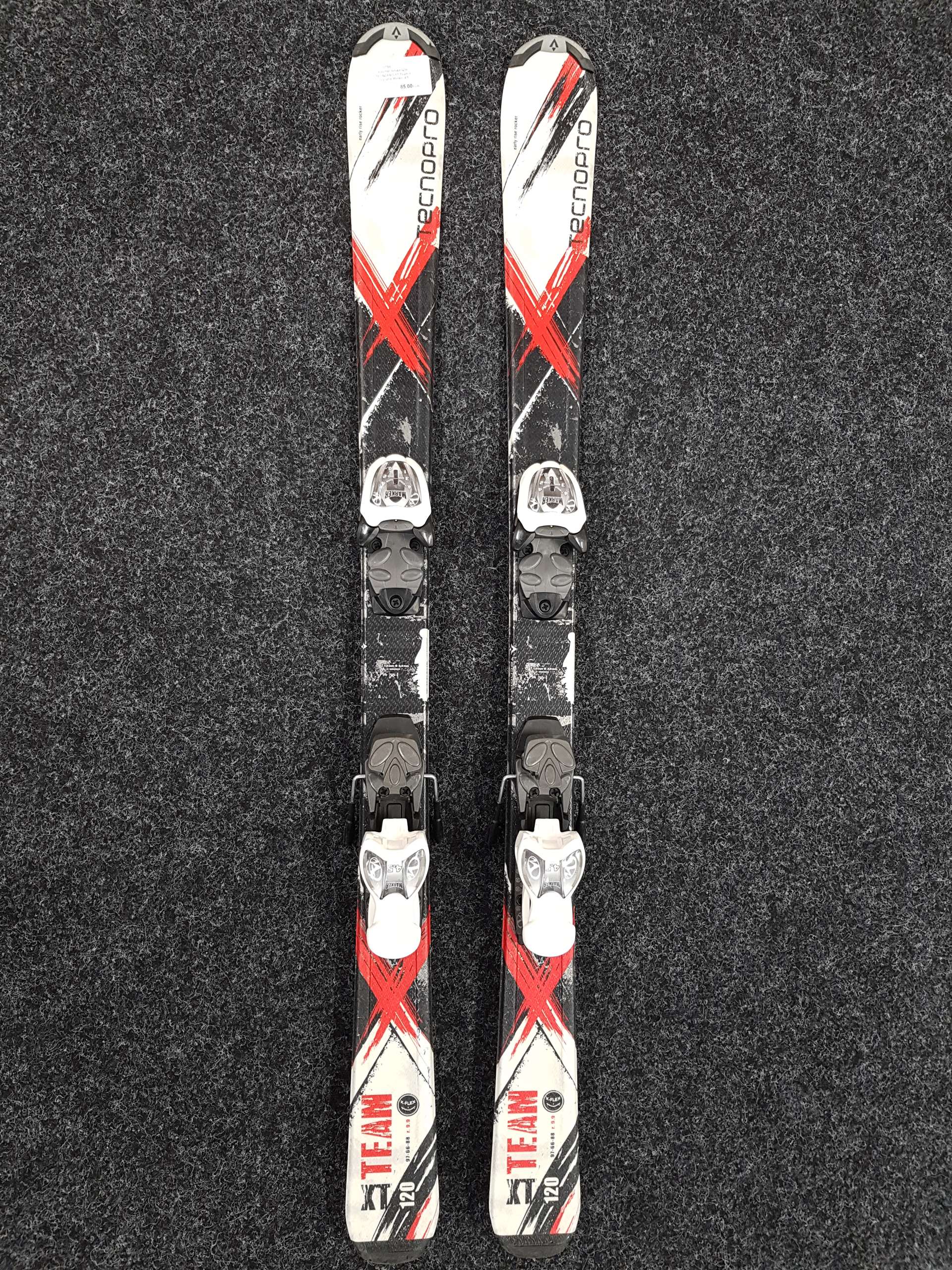 Použité detské lyže TECNOPRO XT Team + viazanie Marker 4,5