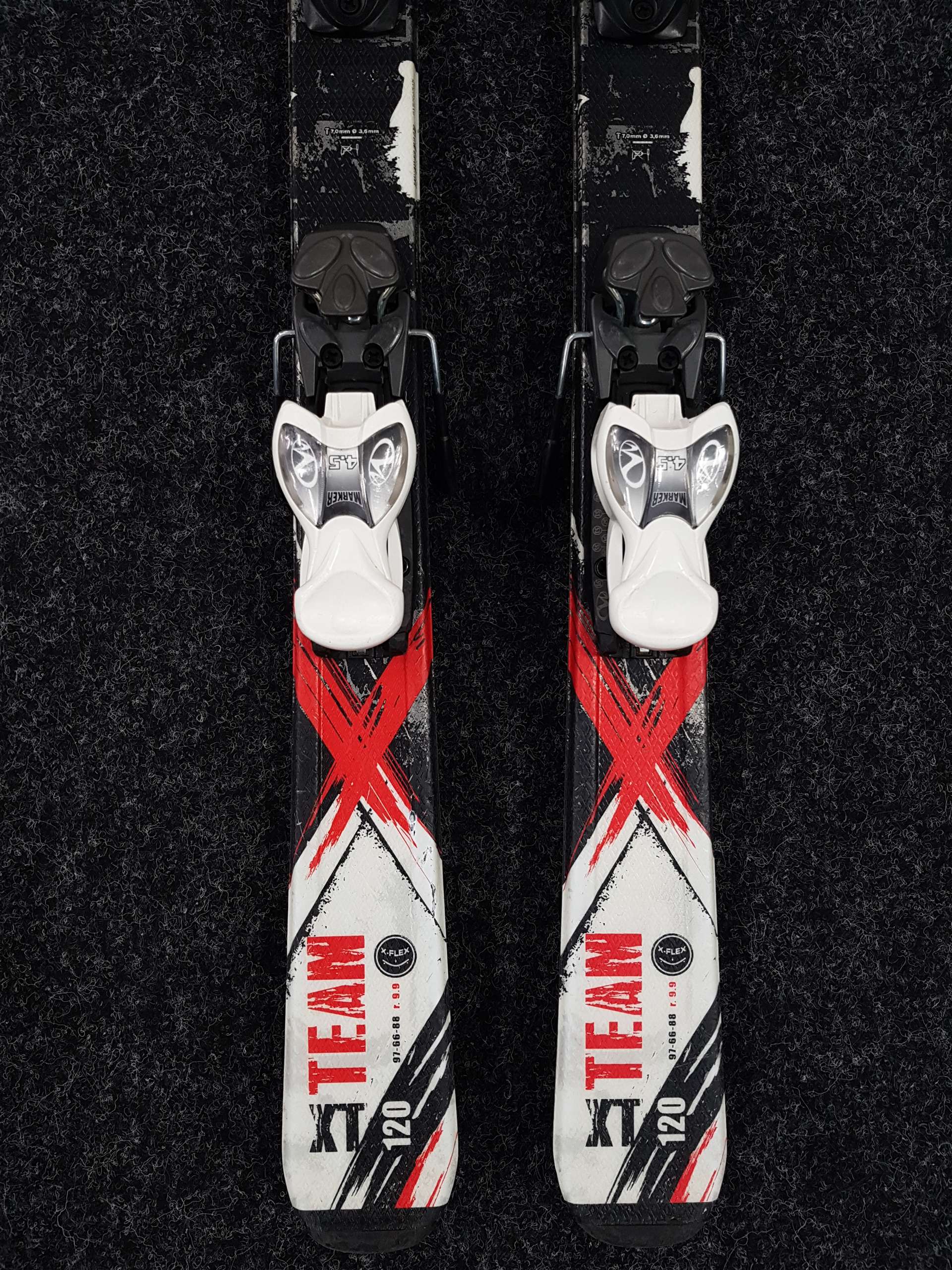 Použité detské lyže TECNOPRO XT Team + viazanie Marker 4,5