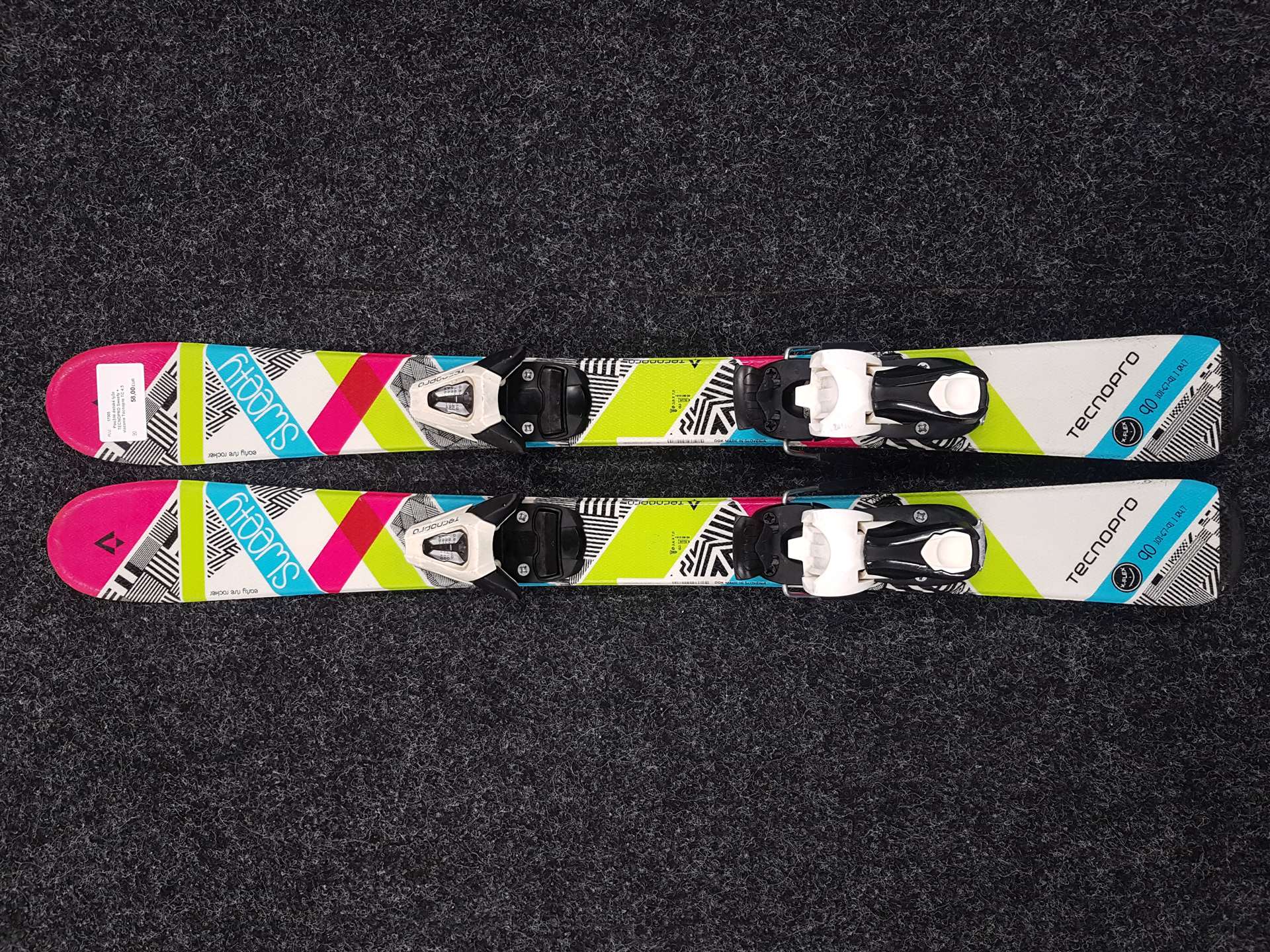 Použité detské lyže TECNOPRO Sweety + viazanie Tecnopro TC 4,5