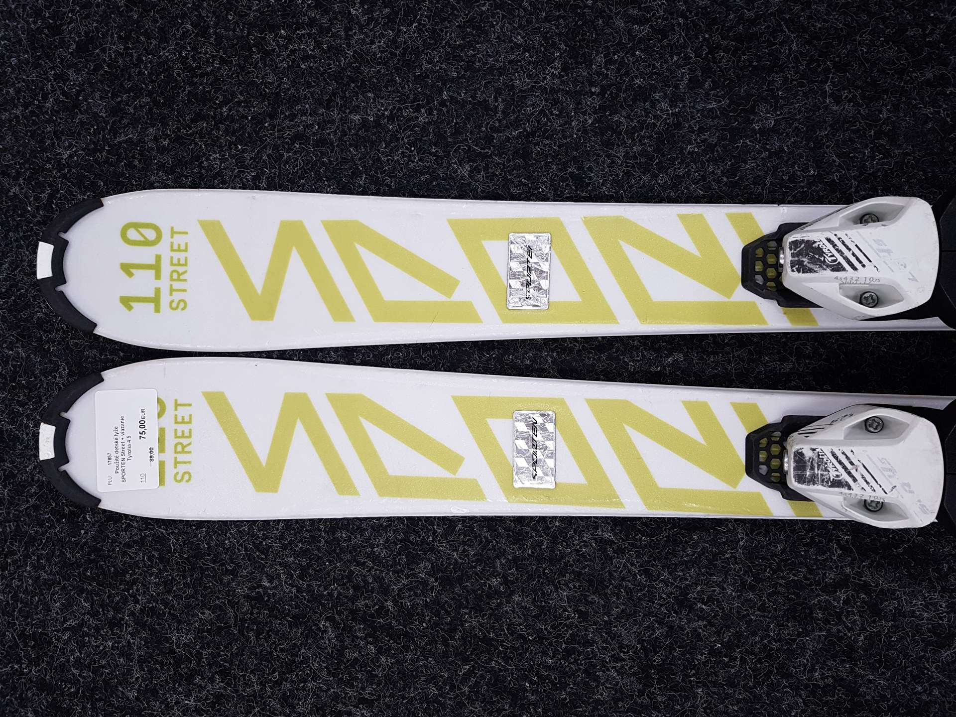 Použité detské lyže SPORTEN Street + viazanie Tyrolia 4.5