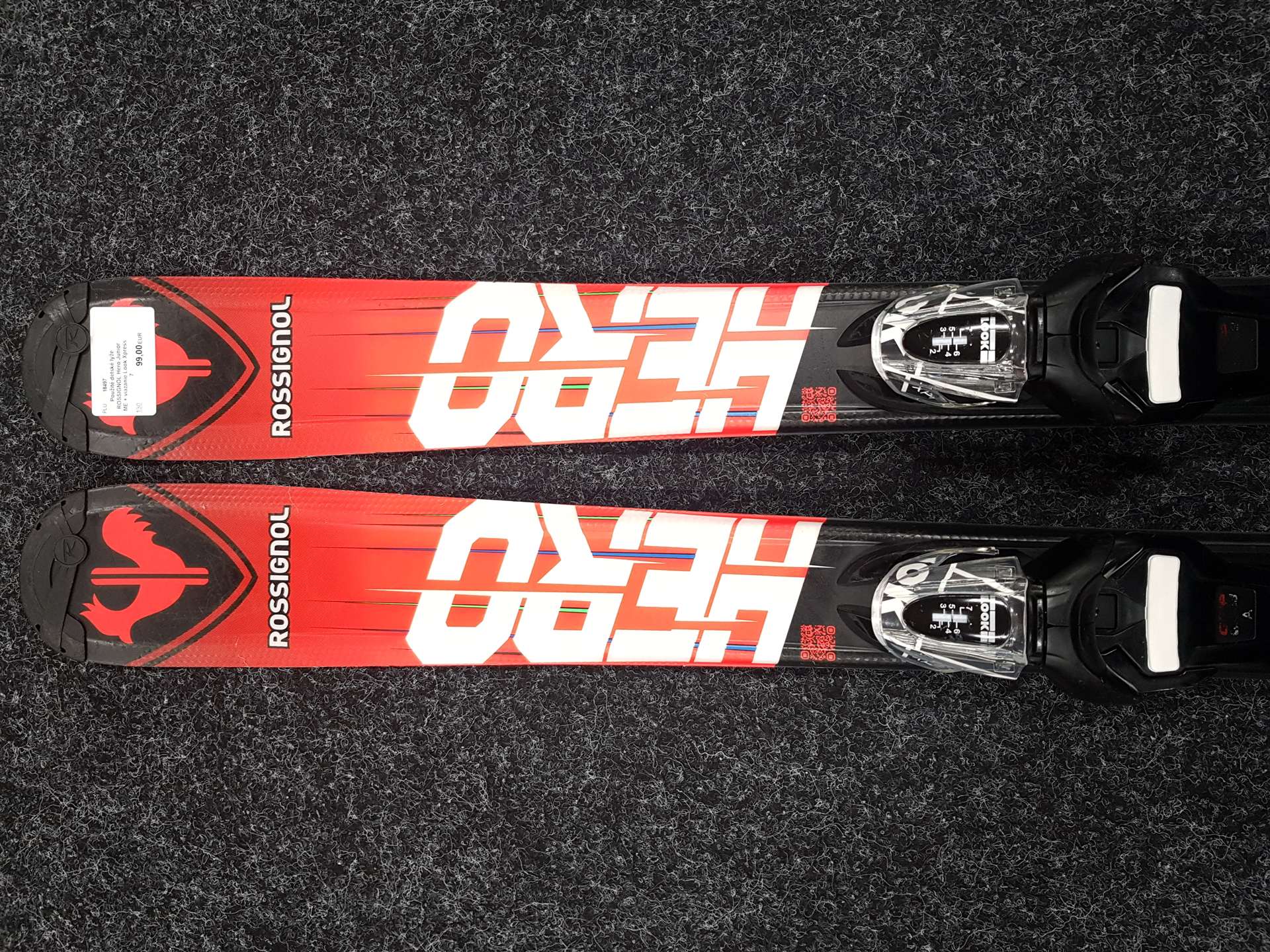 Použité detské lyže ROSSIGNOL Hero Junior ME + viazanie Look Xpress 7