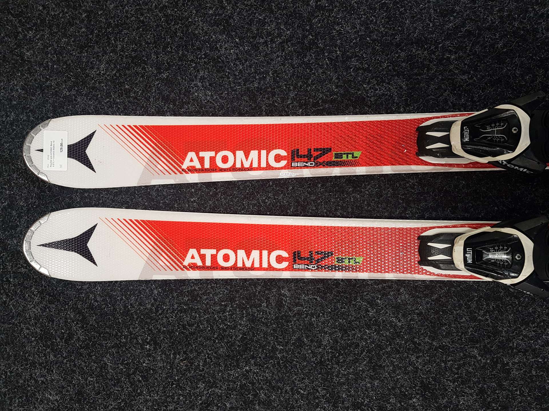 Použité lyže ATOMIC Bend X ETL + viazanie Atomic 10