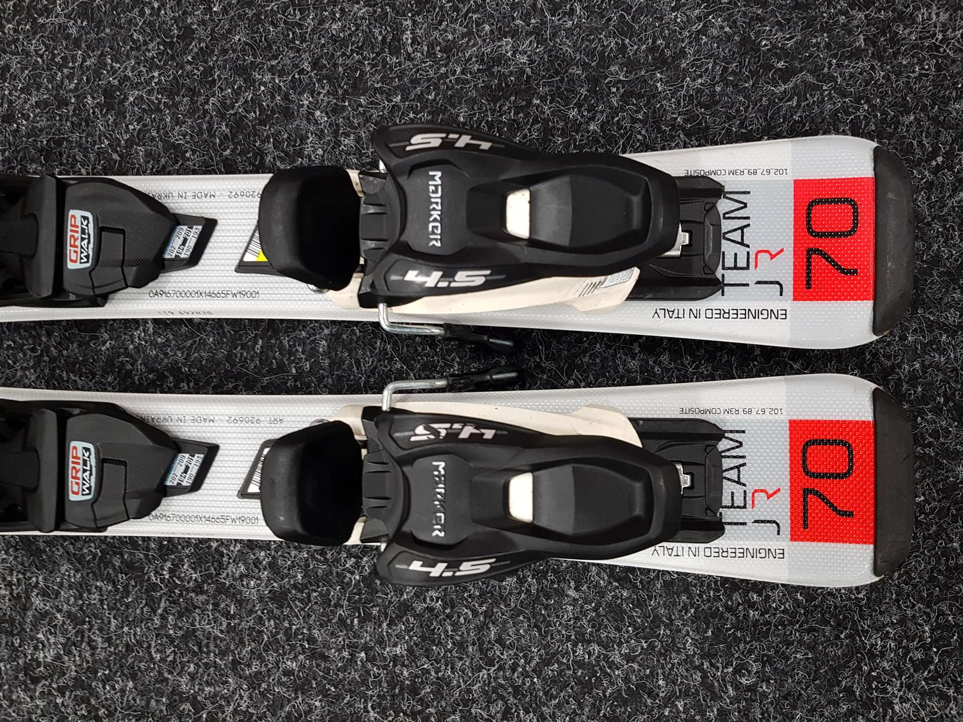 Použité detské lyže NORDICA Team JR + viazanie Marker 4.5