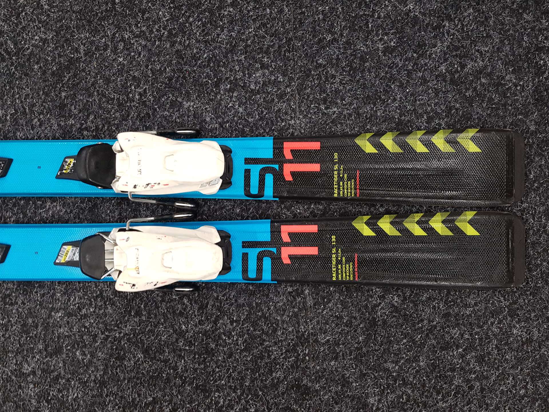 Použité detské lyže VOLKL Racetiger SL + viazanie Marker 7.0